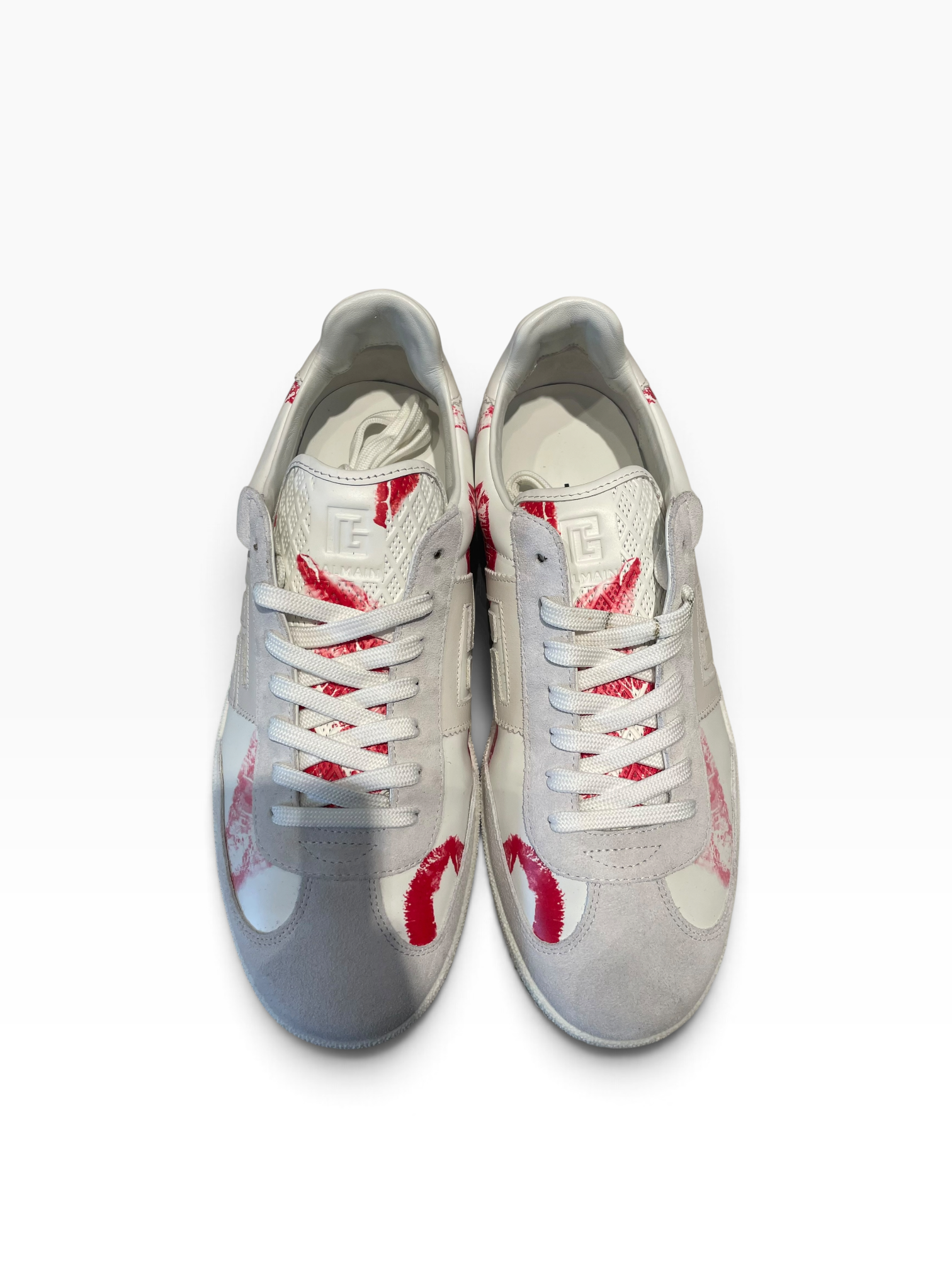 BALMAIN/Low-Sneakers/US 10/Graphic/WHT/swan kiss print view 3