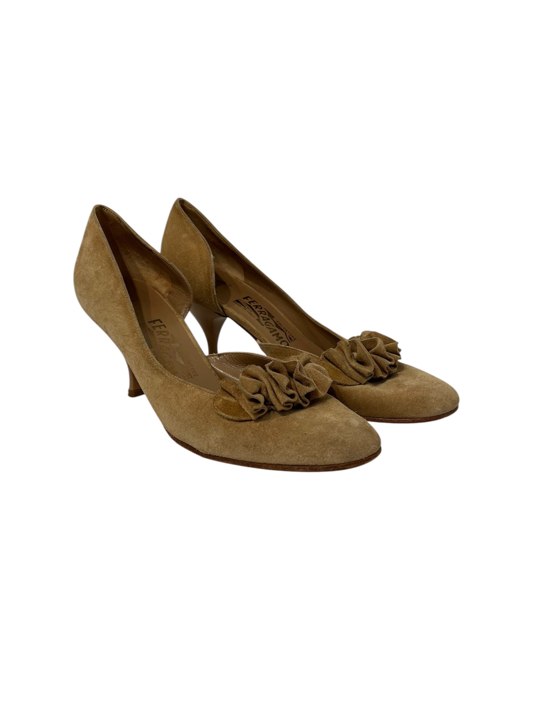 Salvatore Ferragamo/Heels/US 7.5/Suede/BEG/311979 view 1