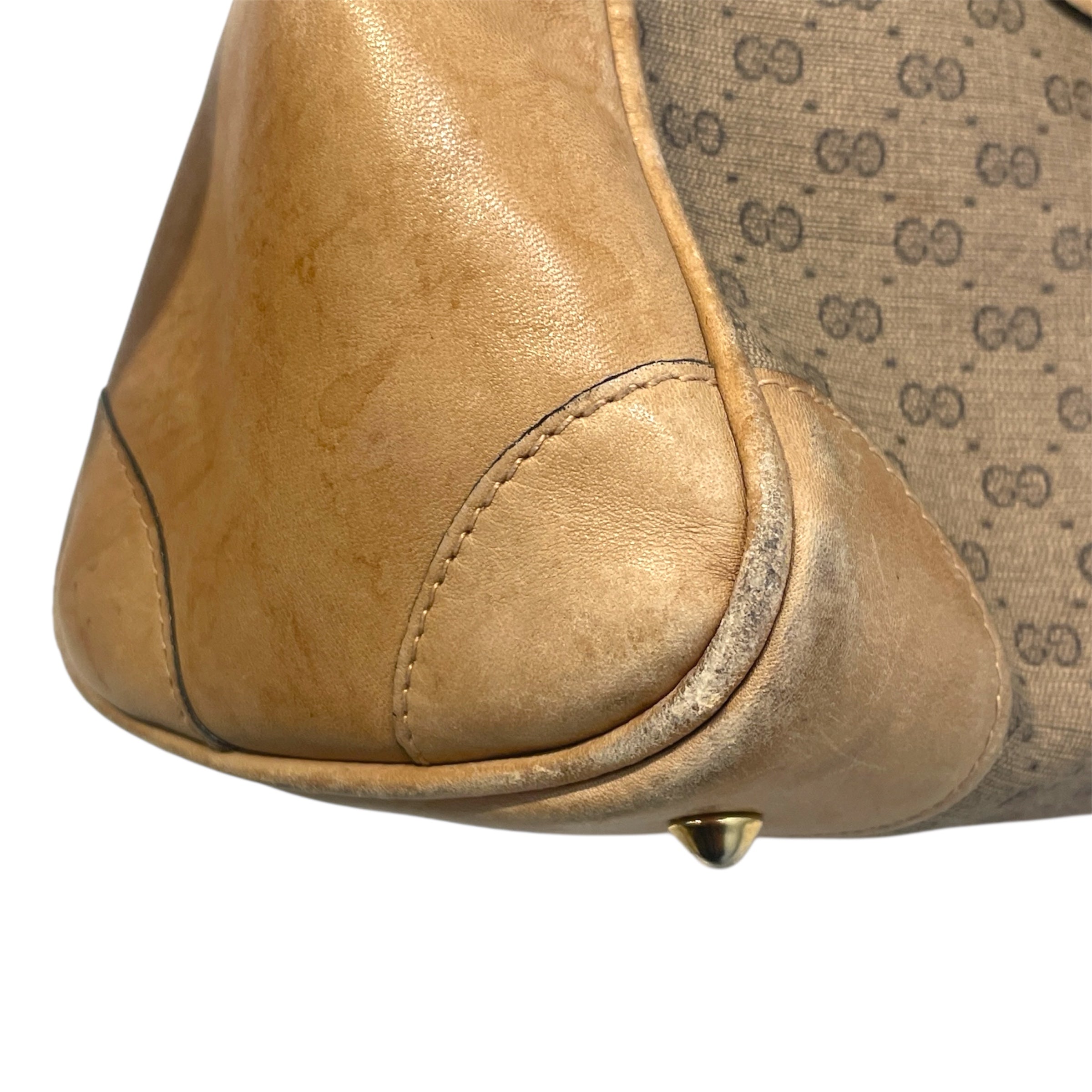 GUCCI/Cross Body Bag/Monogram/Leather/BRW/Vintage Hand Bag view 8