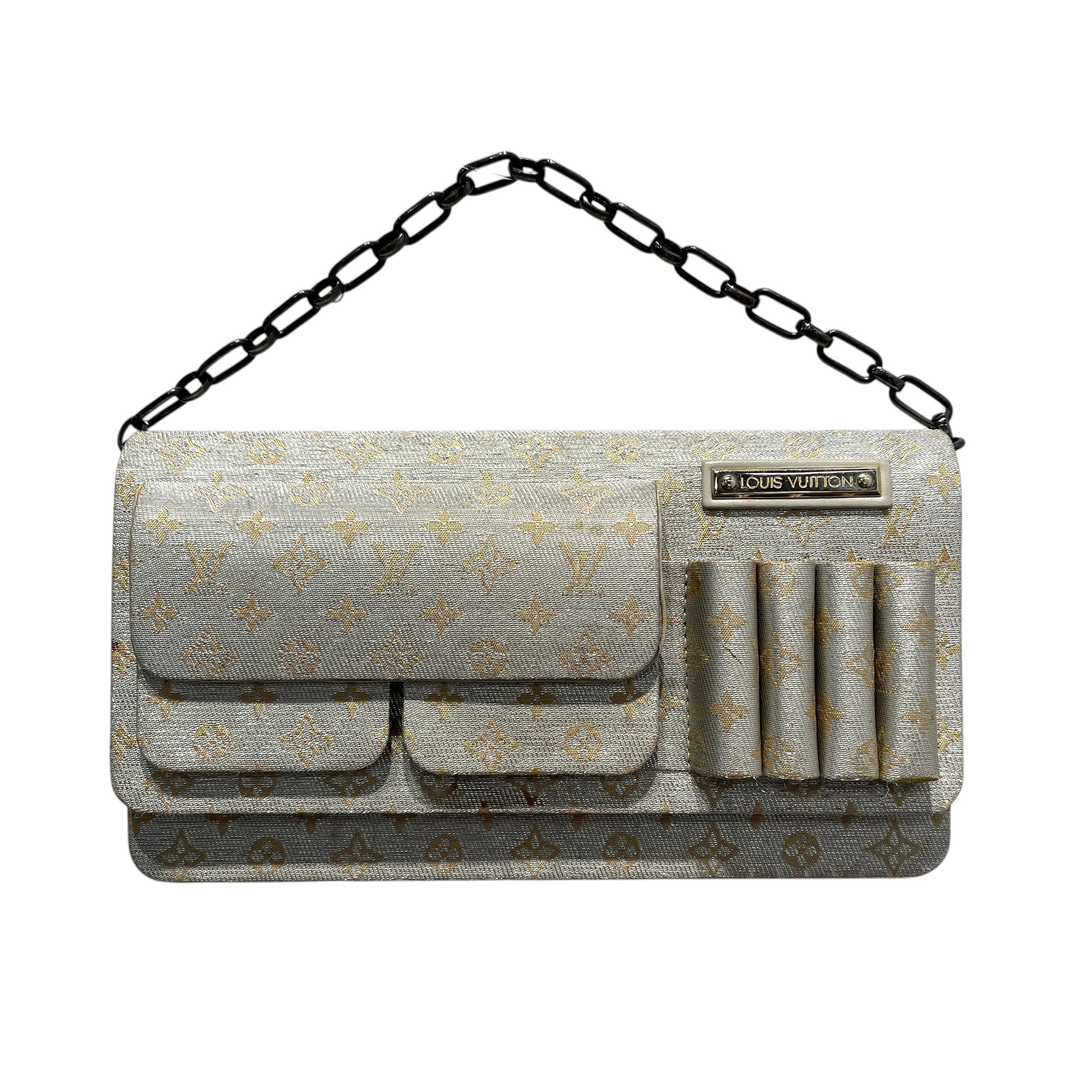 LOUIS VUITTON/Cross Body Bag/Monogram/SLV/2002 CRUISE LINE METALLIC view 1