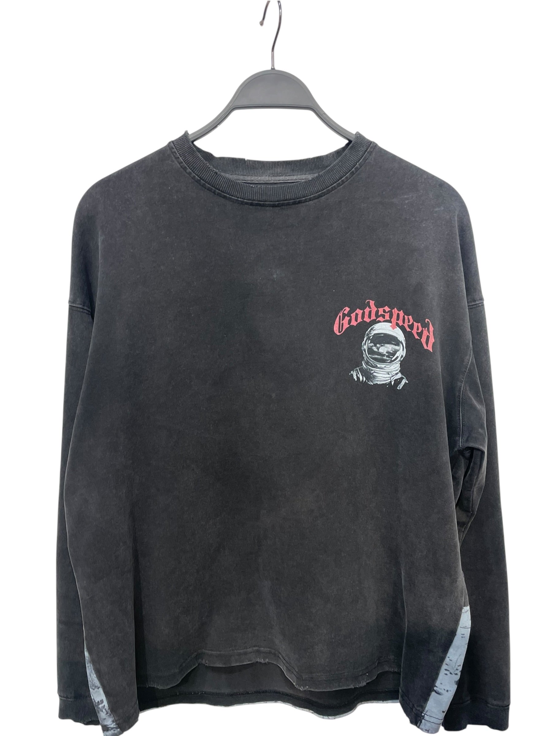 GODSPEED NEW YORK/LS T-Shirt/M/Cotton/BLK/astronaut back graphic view 1