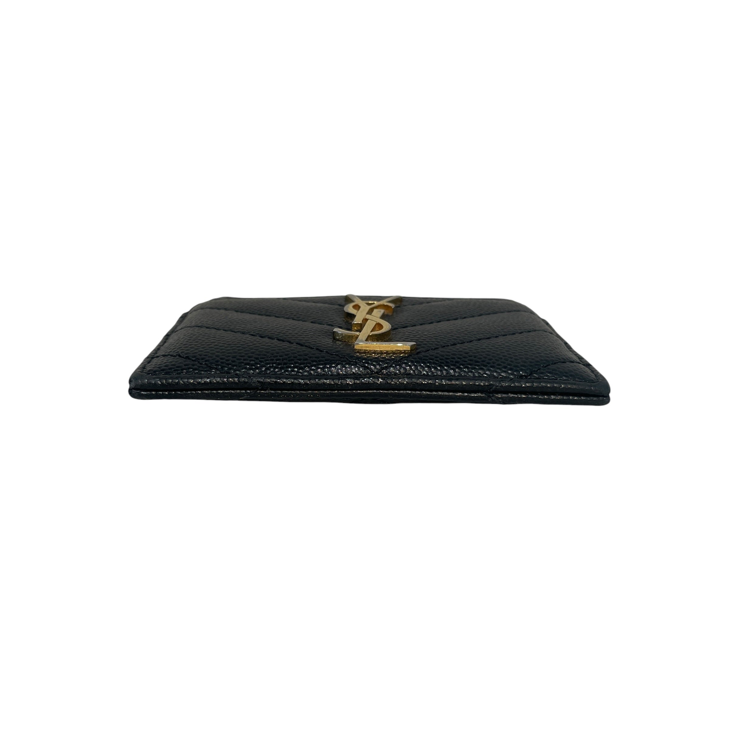 YVES SAINT LAURENT/Wallet/Leather/BLK/M's/YSL logo Card Holder view 3