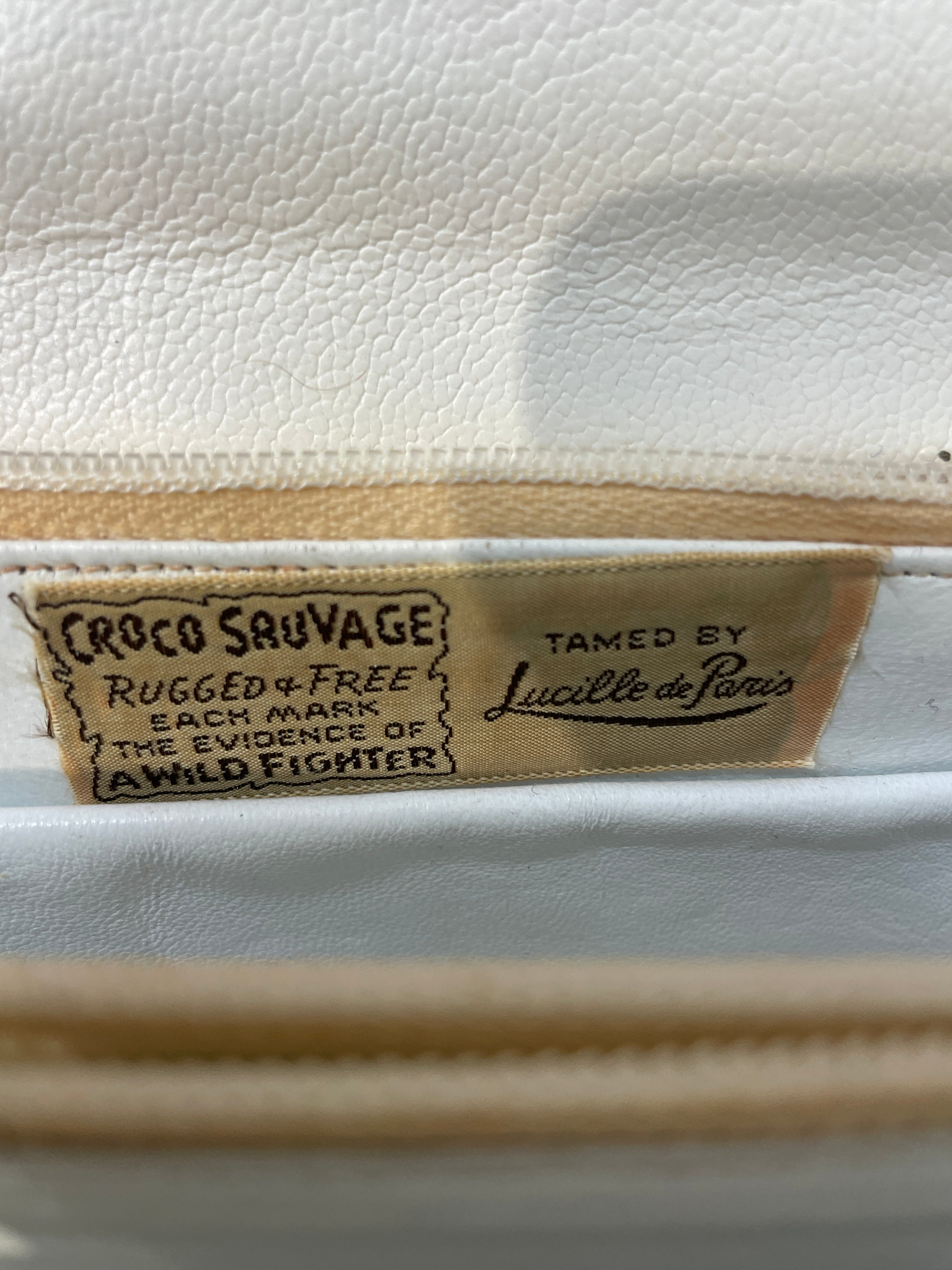 Lucille de Paris/Hand Bag/Animal Pattern/WHT/VINTAGE 'croco sauvage' view 5