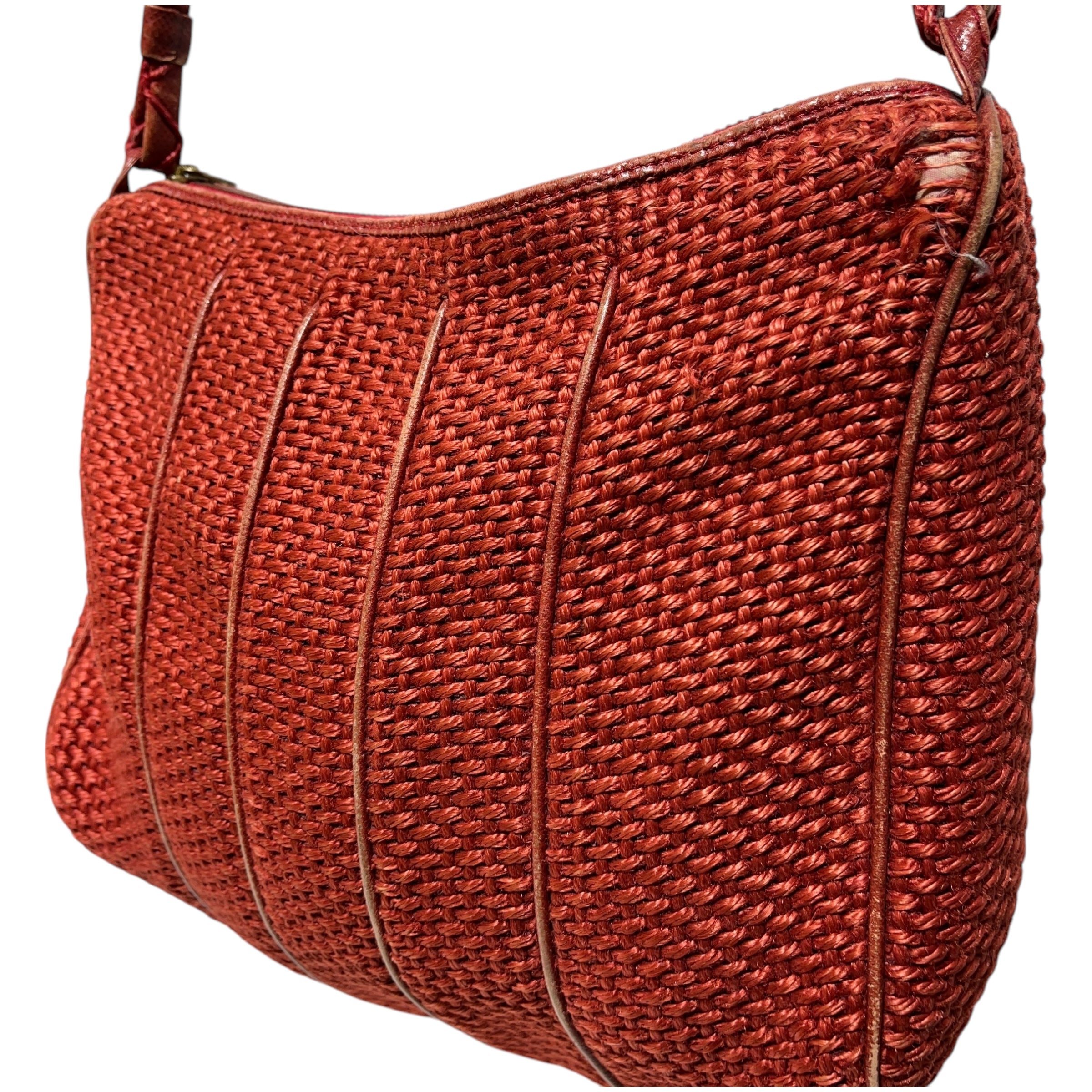 BOTTEGA VENETA/Cross Body Bag/Tweed/RED/VINTAGE view 2