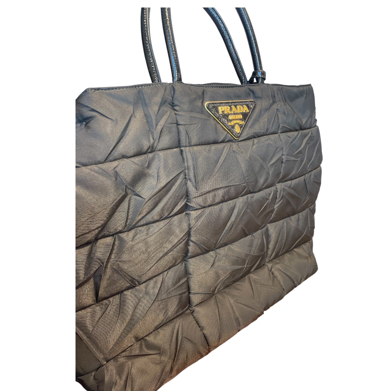 PRADA/Hand Bag/Nylon/BLK/black handbag view 4