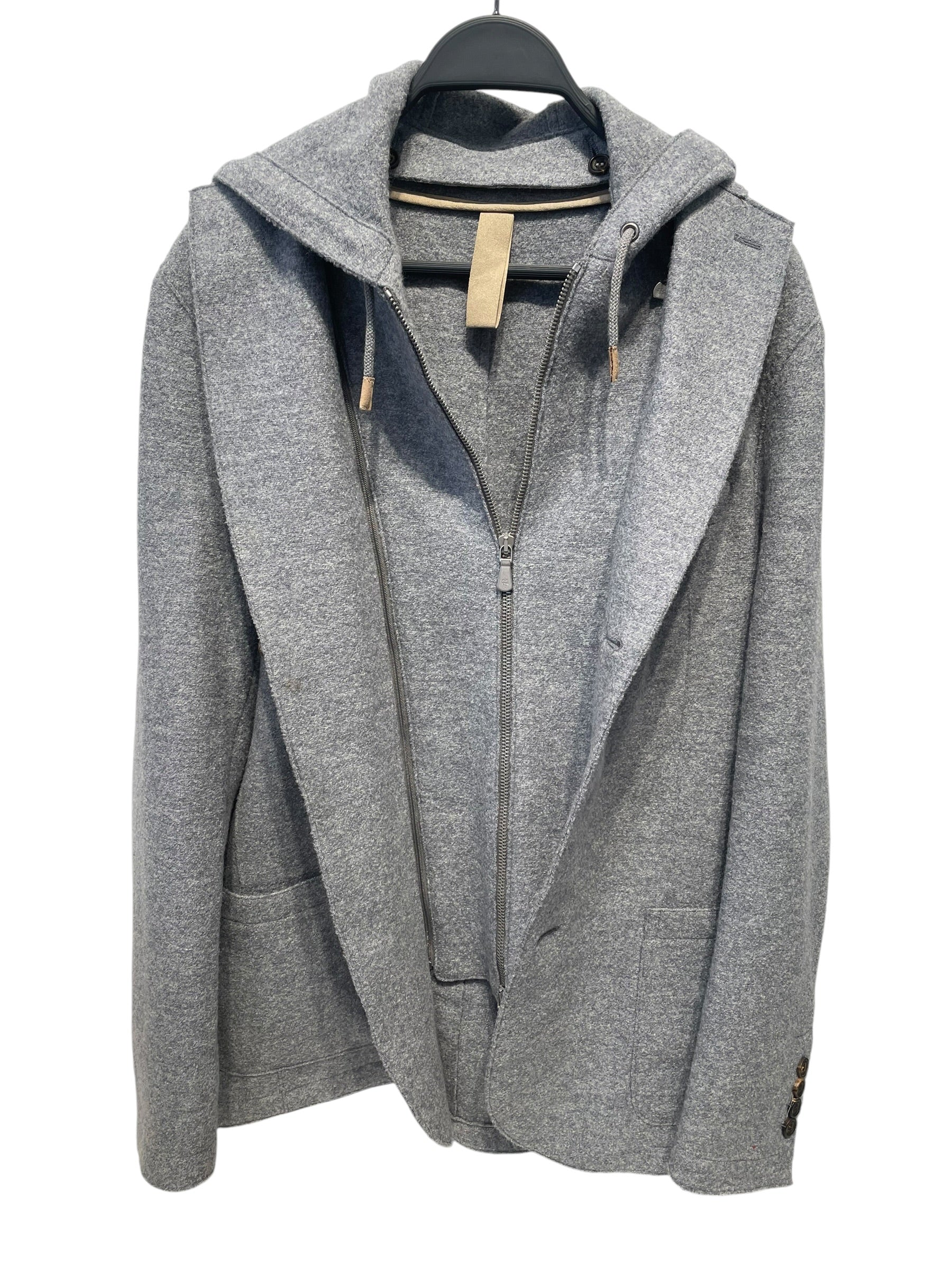 eleventy/Tailored Jkt/50/Wool/GRY/DETACHABLE HOODIE DETAIL view 2