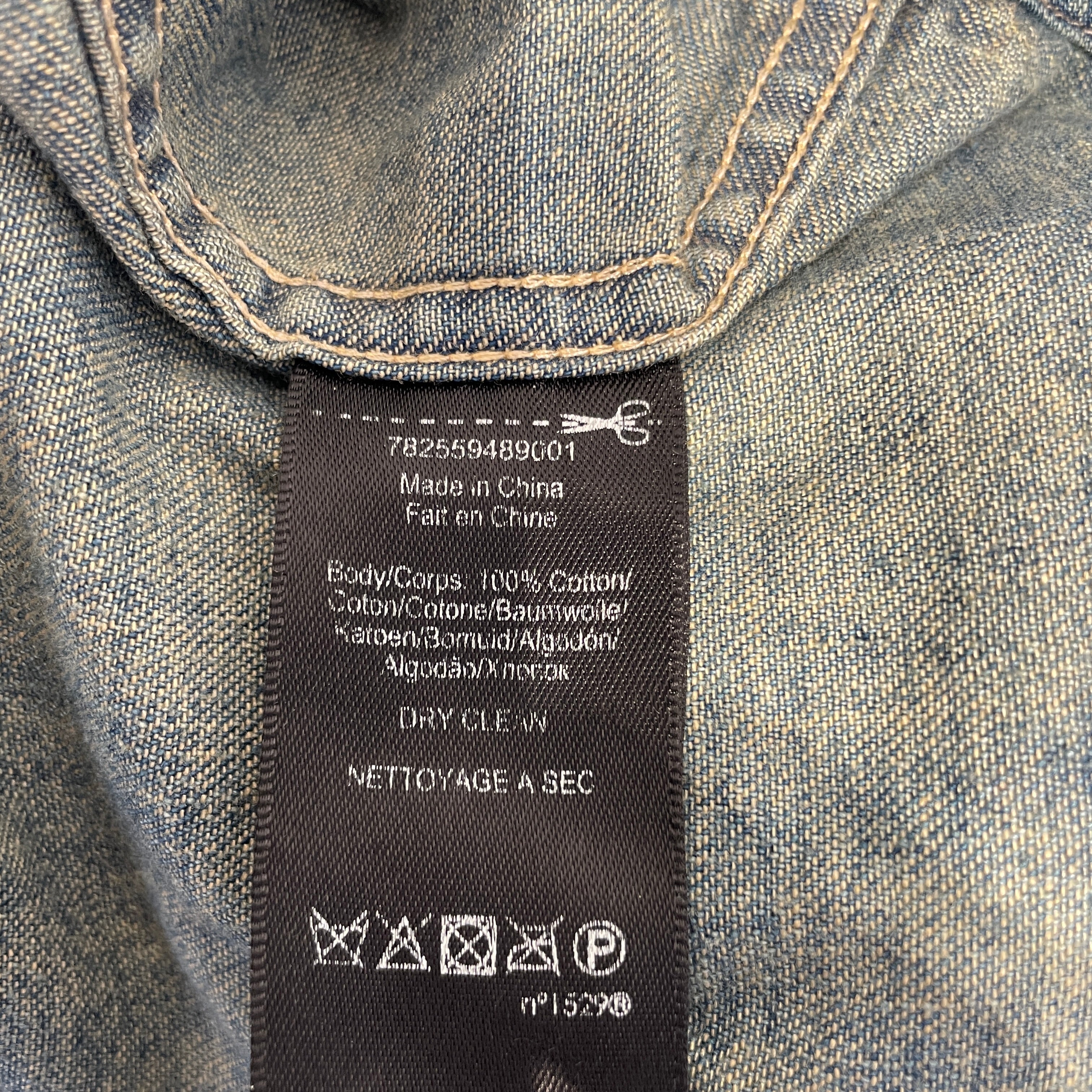 RRL/LS Shirt/M/Cotton/BLU/LIGHT WASH BUTTON SNAP view 3