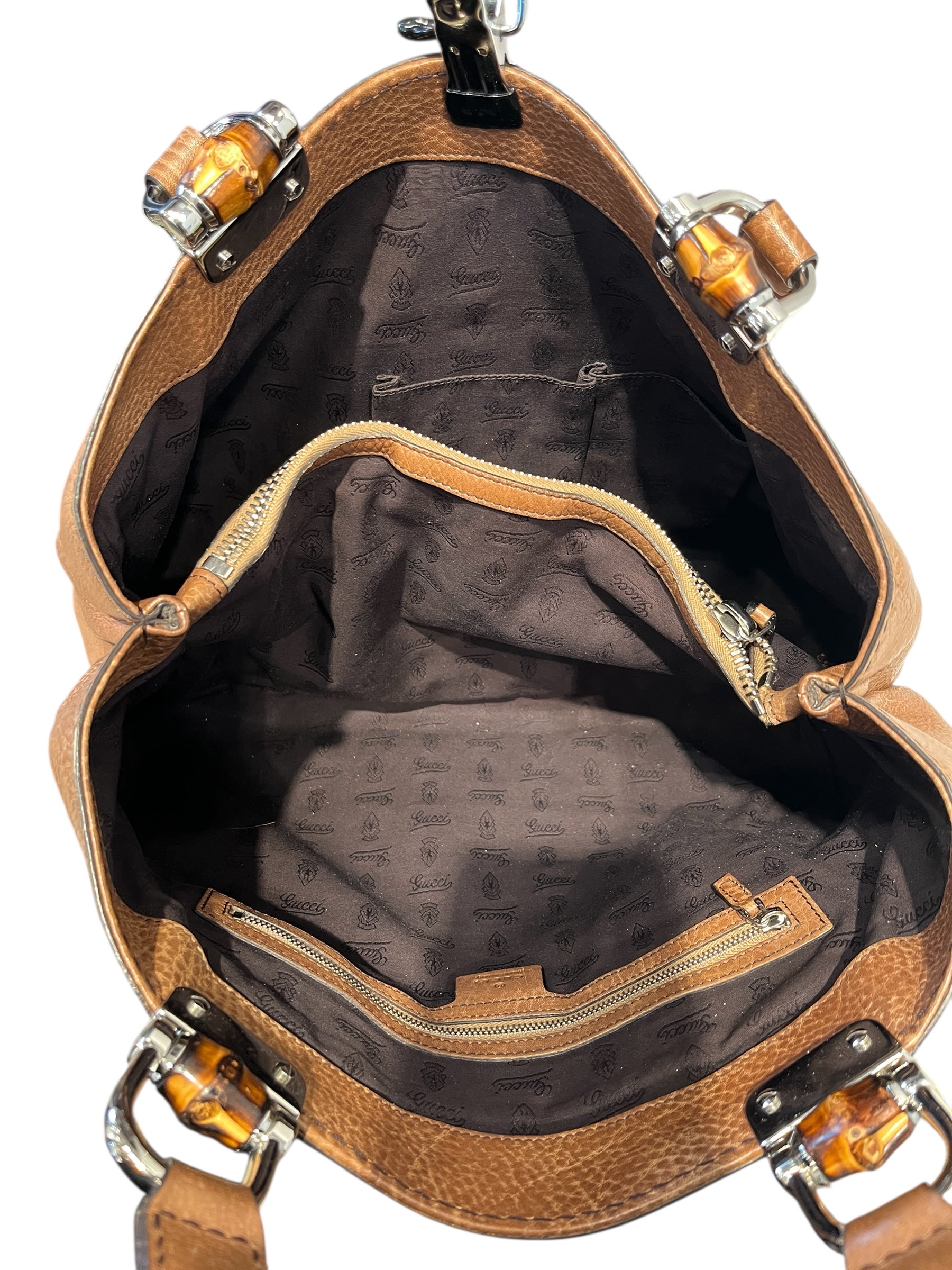 GUCCI/Bag/Leather/BRW/BAMBOO BAR TOTE BAG view 5