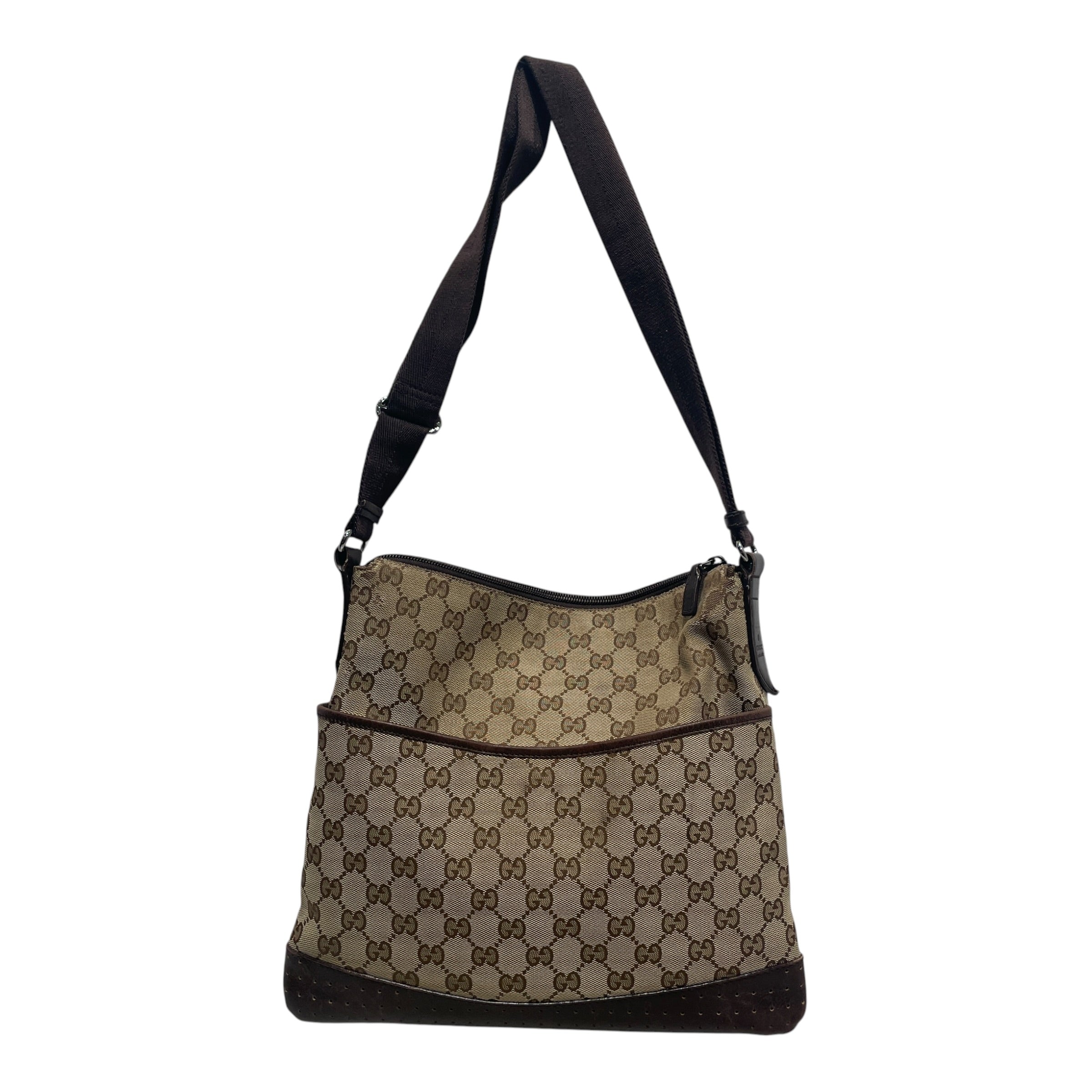 GUCCI/Cross Body Bag/Monogram/Cotton/BRW/GG Canvas Vintage Strap Bag view 1