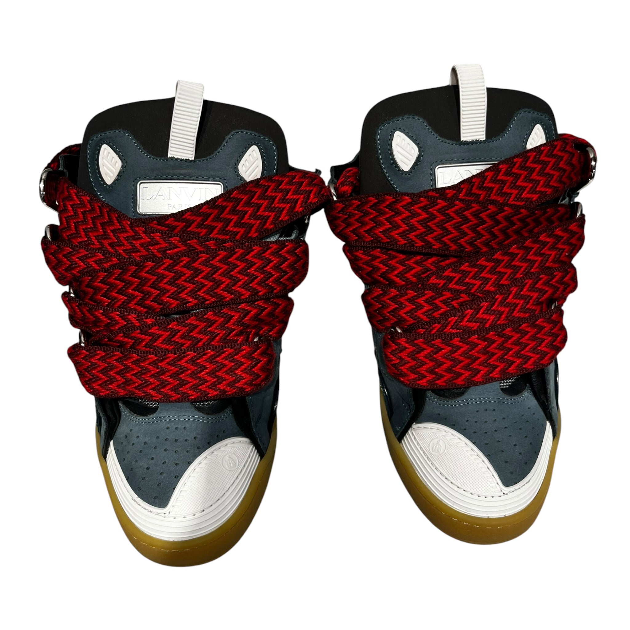 LANVIN/Low-Sneakers/EU 41/Leather/IDG/striped laces view 2