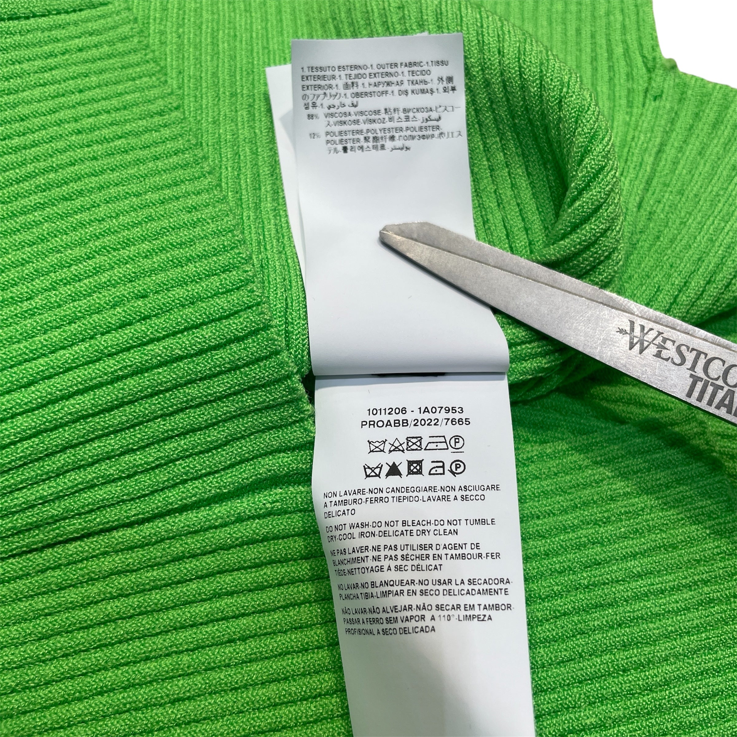 VERSACE/SL Cut & Sew/44/Cotton/GRN/Turtle Neck/Asymmetric Cutout Knit Tank view 6