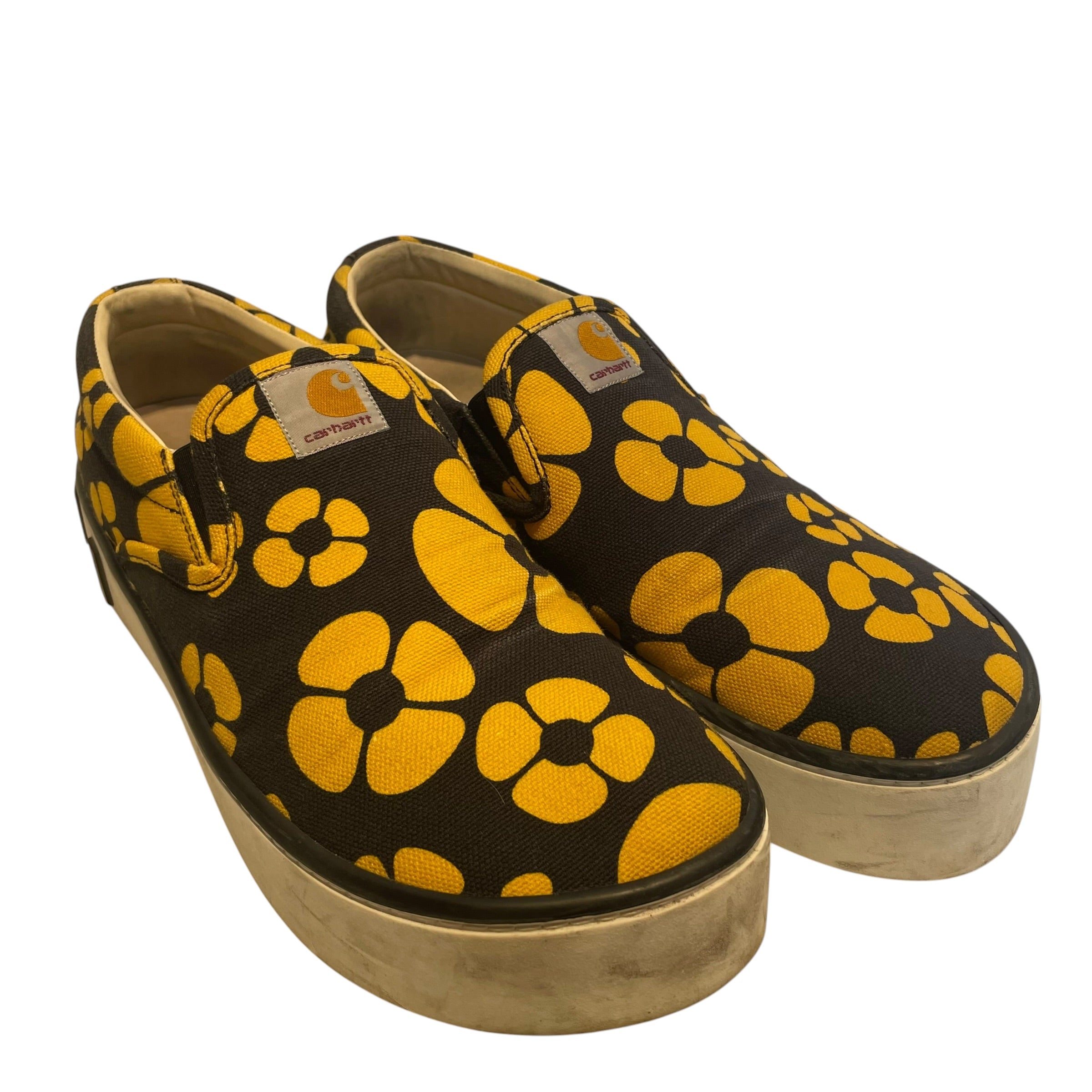 MARNI/Carhartt/Low-Sneakers/US 11/Floral Pattern/Cotton/YEL/VAN SLIP ON STYLE view 1