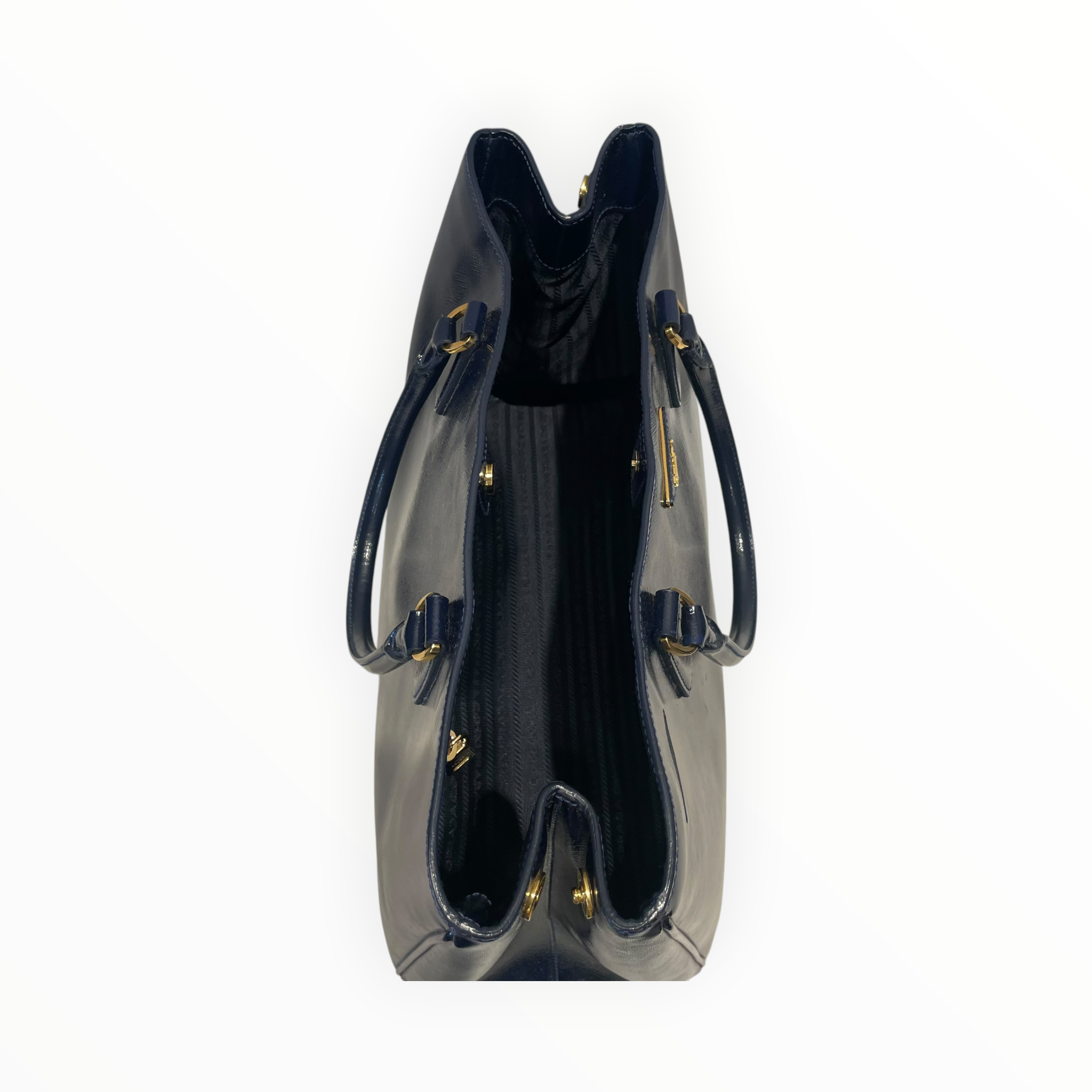 PRADA/Tote Bag/Leather/NVY/SAFFIANO VERNICE TOTE view 4