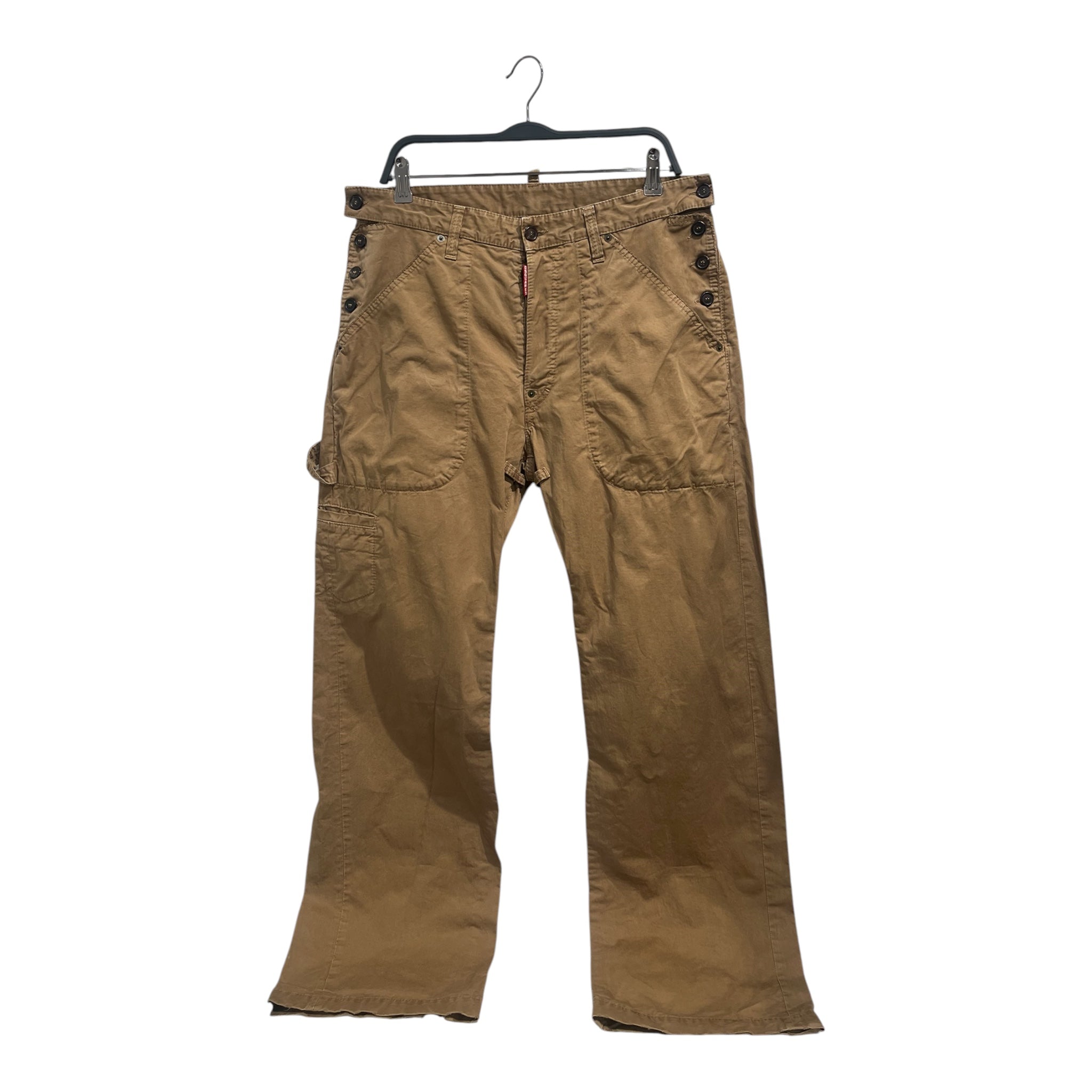 DSQUARED2/Cargo Pants/50/Cotton/BEG/BEIGE CARGO PANTS BRW BUTTONS view 1
