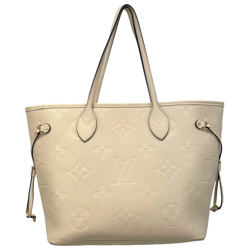 LOUIS VUITTON/Tote Bag/Monogram/Leather/CRM/Neverfull MM Empreinte + Pouch