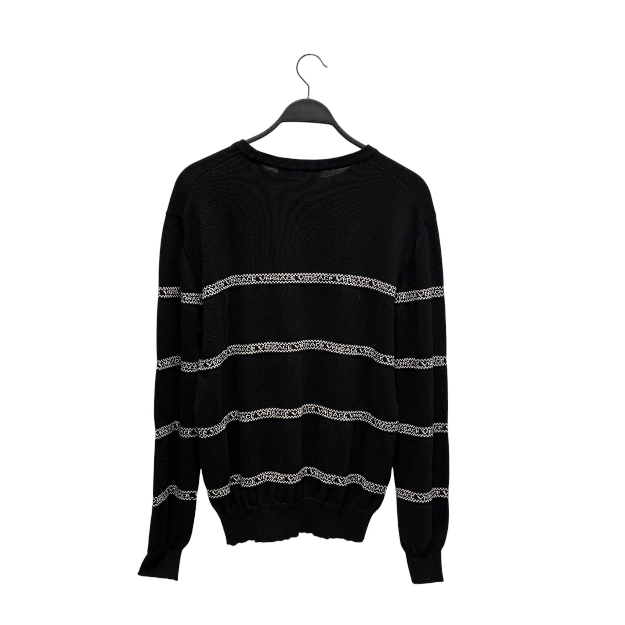 VERSACE/Sweatshirt/L/Cotton/BLK/striped versace view 2