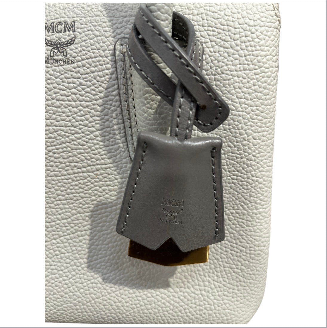MCM/Hand Bag/Leather/WHT/mcm saffiano elda tote view 6