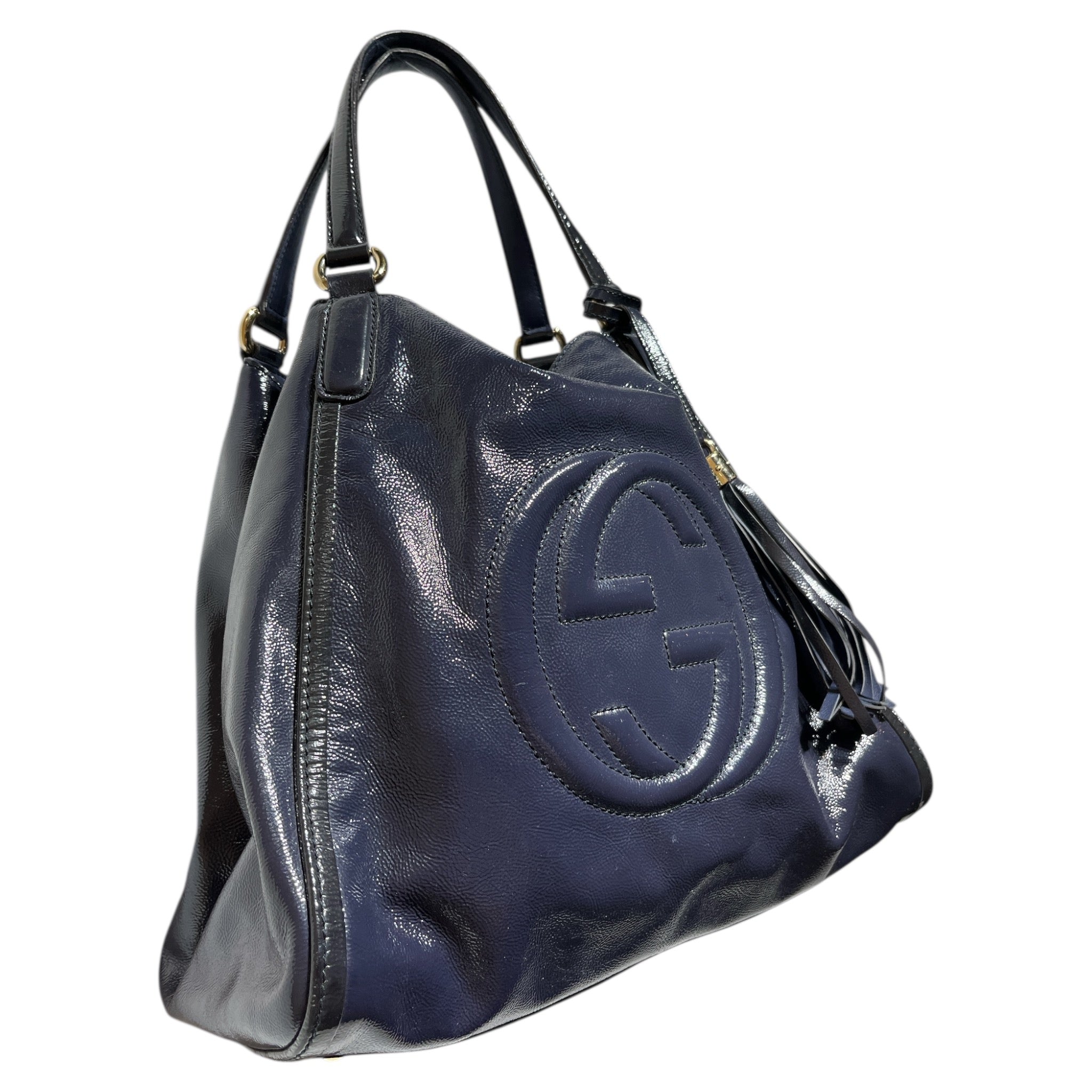 GUCCI/Hand Bag/Leather/NVY/PATENT LEATHER/ SOHO view 3
