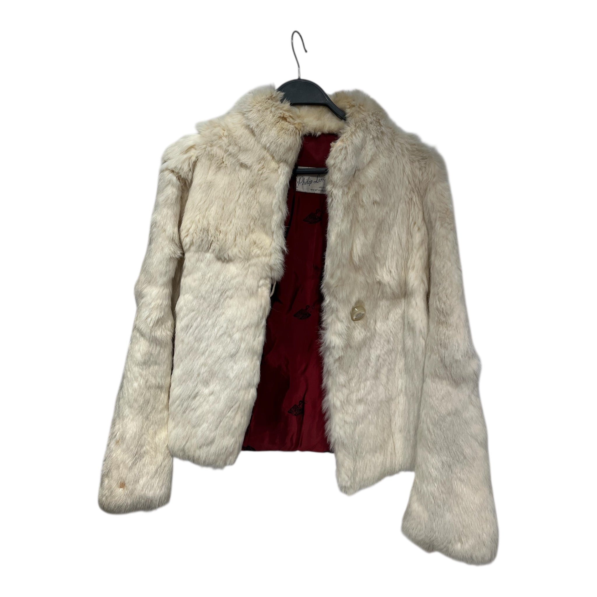 PHILIP LERNER FURS /Coat/Fur/CRM/RED INTERIOR GLASS BUTTONS view 1