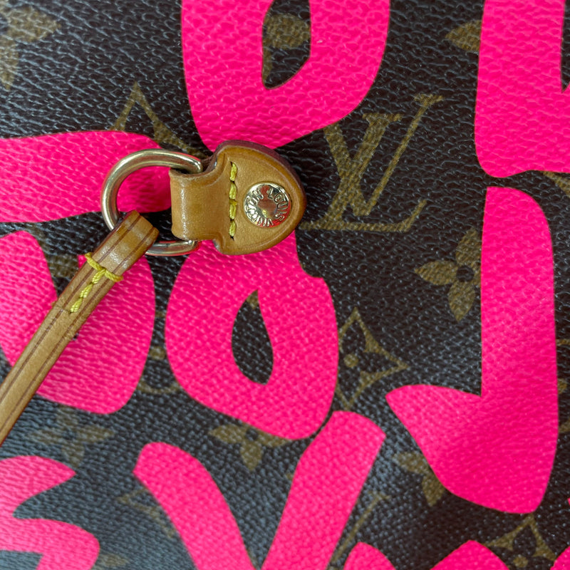 LOUIS VUITTON/Hand Bag/Monogram/Leather/PNK/NEVERFULL GRAFFITI MARC JACOB