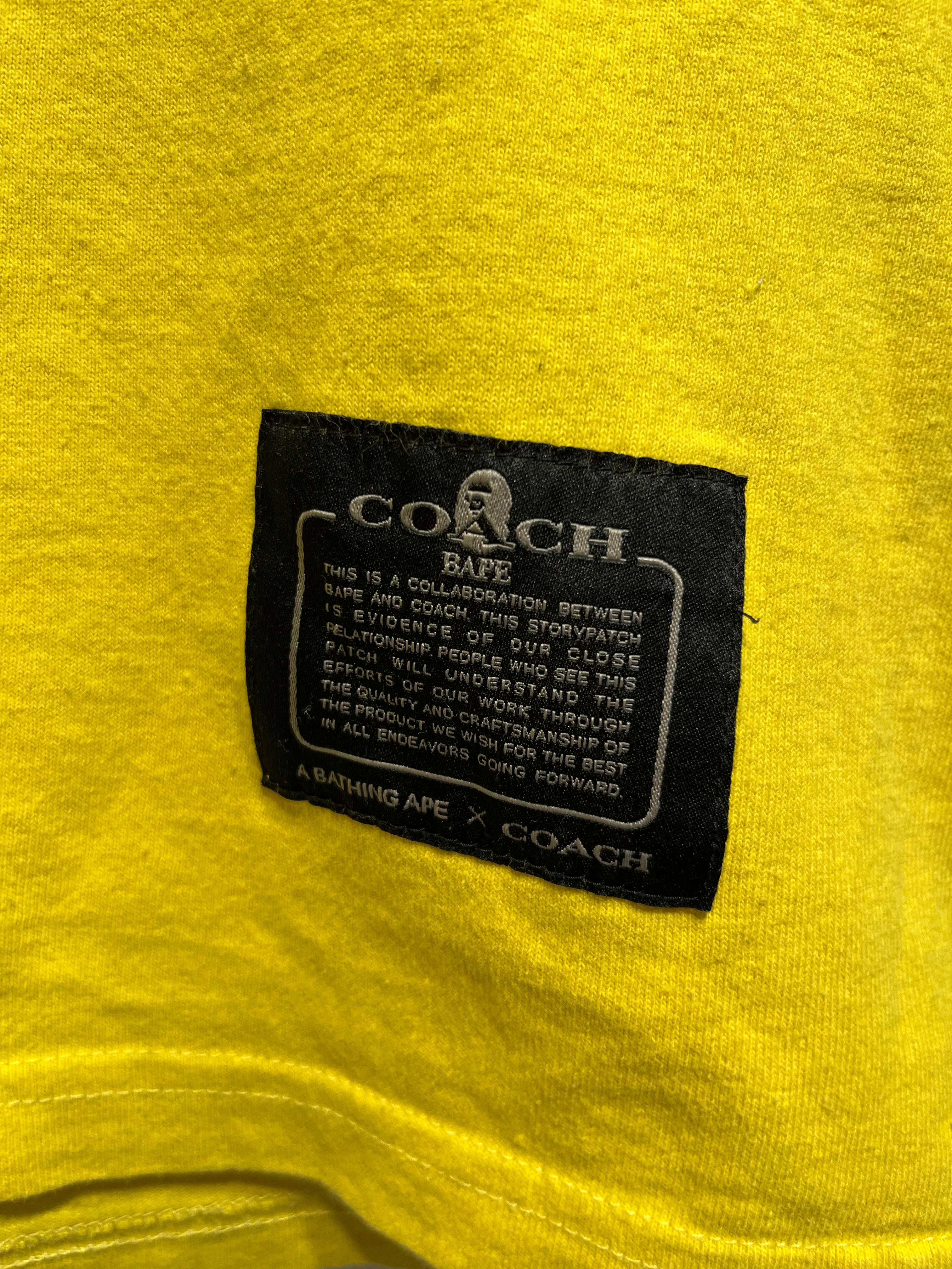 A BATHING APE/COACH/T-Shirt/S/Cotton/YEL/Graphic/rexy tee view 3
