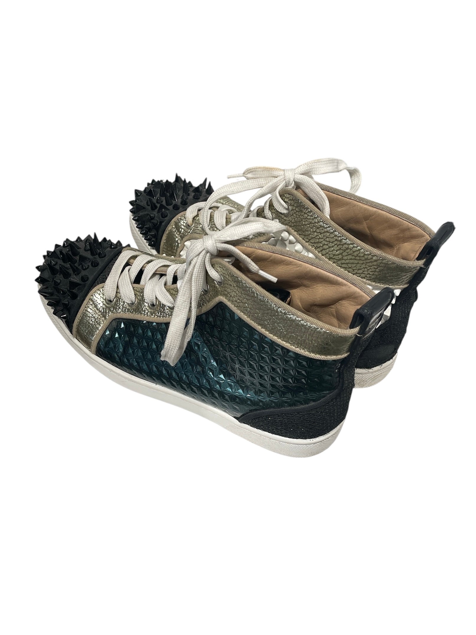 Christian Louboutin/Hi-Sneakers/EU 41/WHT/black spikes view 2