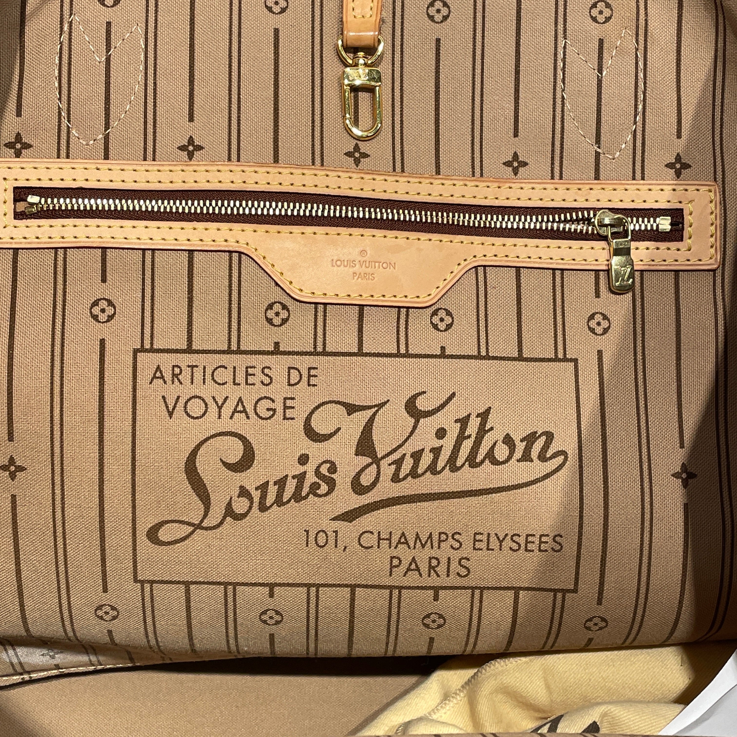 LOUIS VUITTON/Tote Bag/Leather/BRW/LV Monogram Neverfull GM view 3
