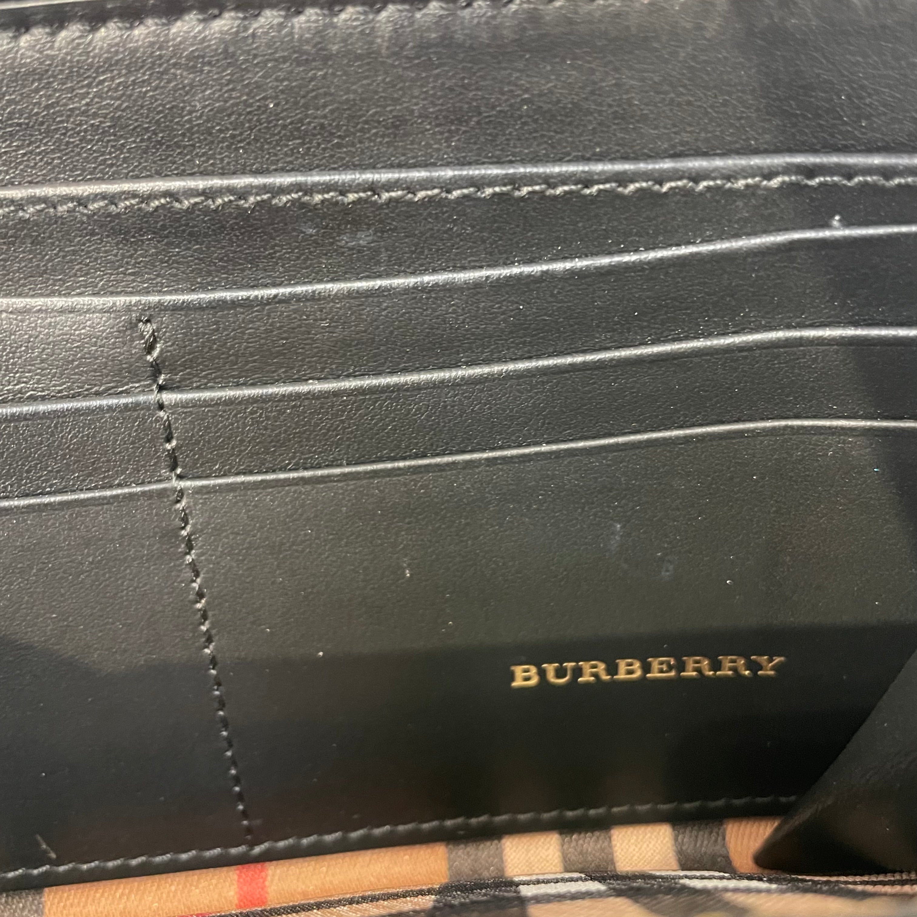 BURBERRY/Long Wallet/Glen Check/Leather/CML/elmore zip vintage check view 4