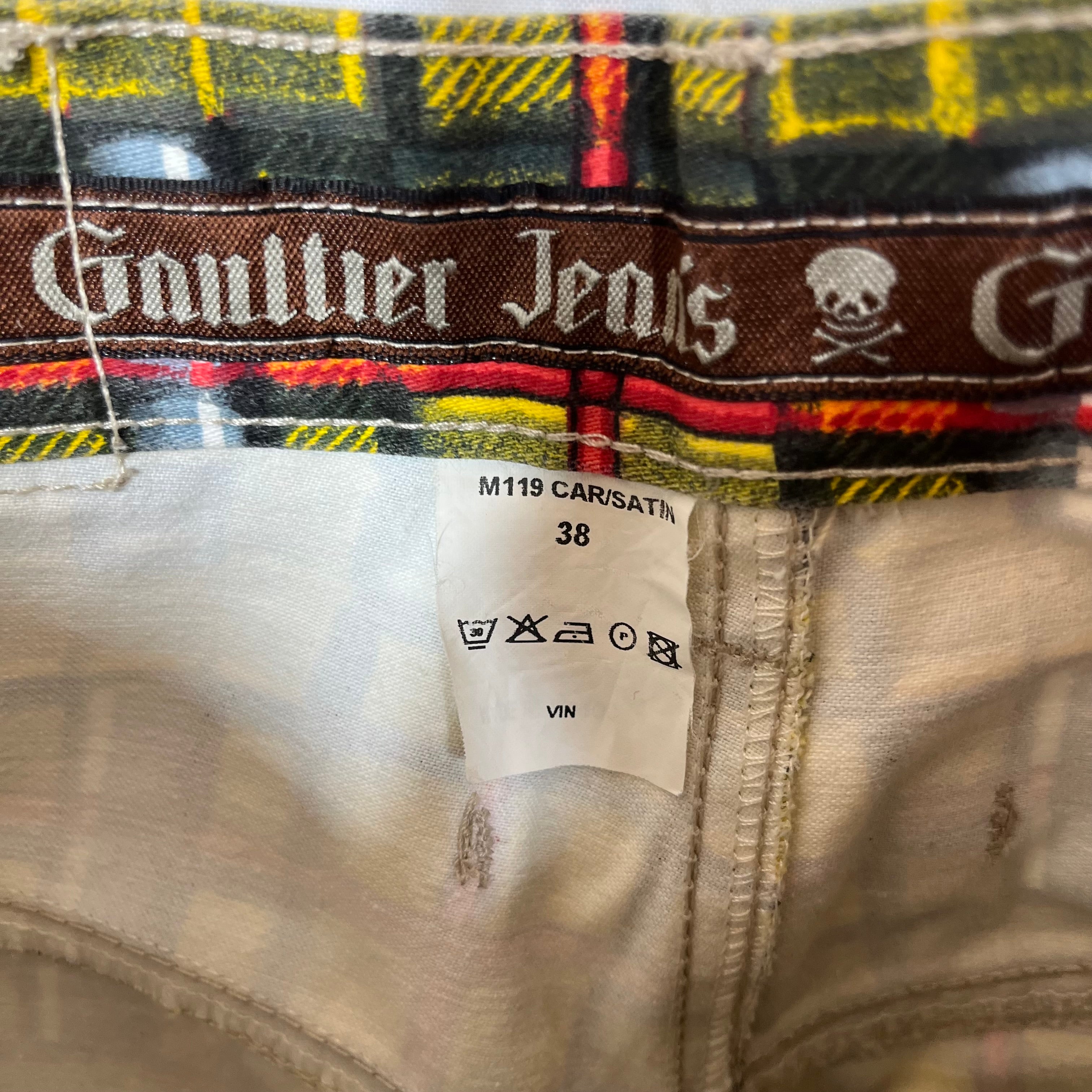 GAULTIER JEAN'S/Bottoms/38/All Over Print/Cotton/YEL/ALL OVER PRINT JEANS view 3