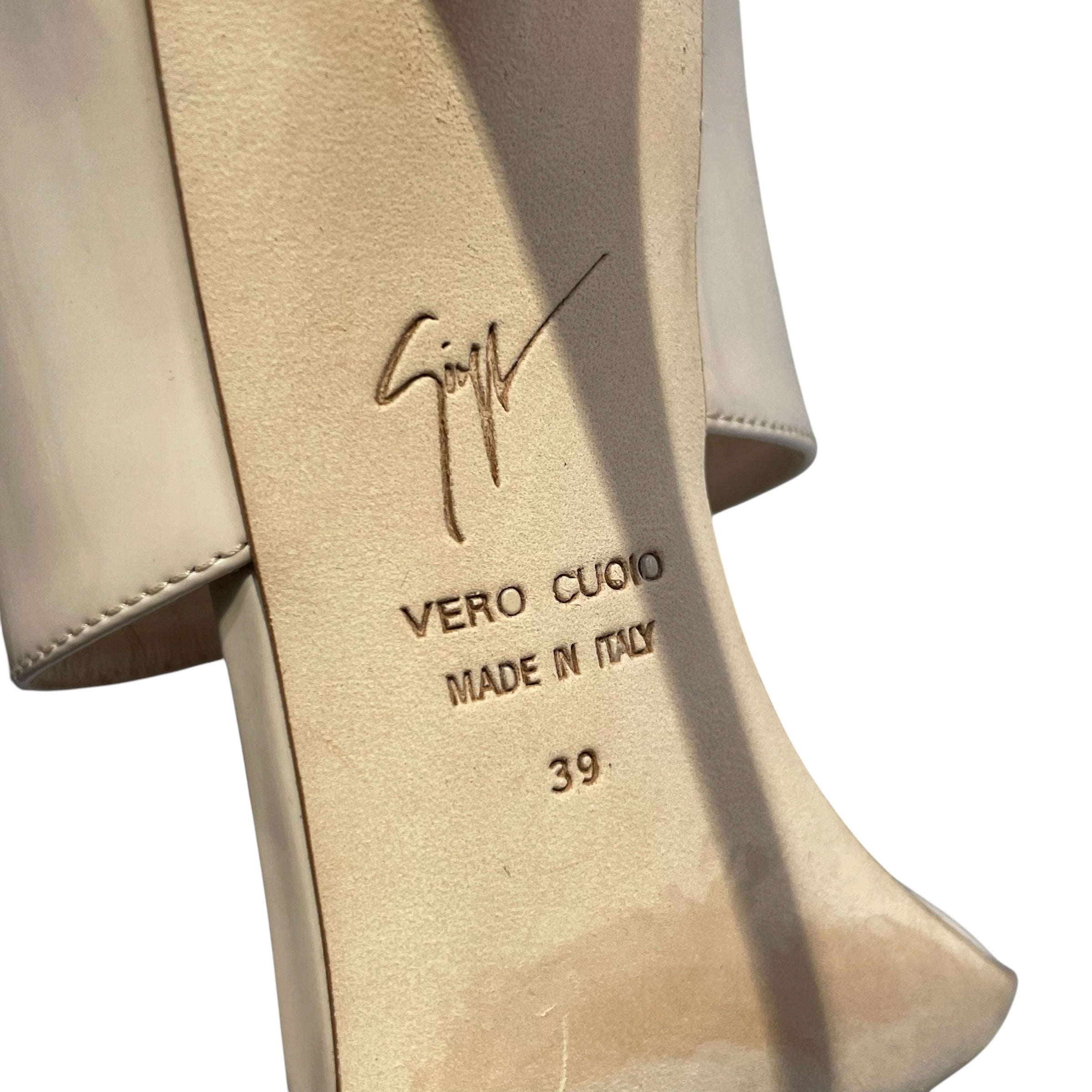 GIUSEPPE ZANOTTI DESIGN/Heels/EU 39/BEG/diamond strap/sil hardware view 3