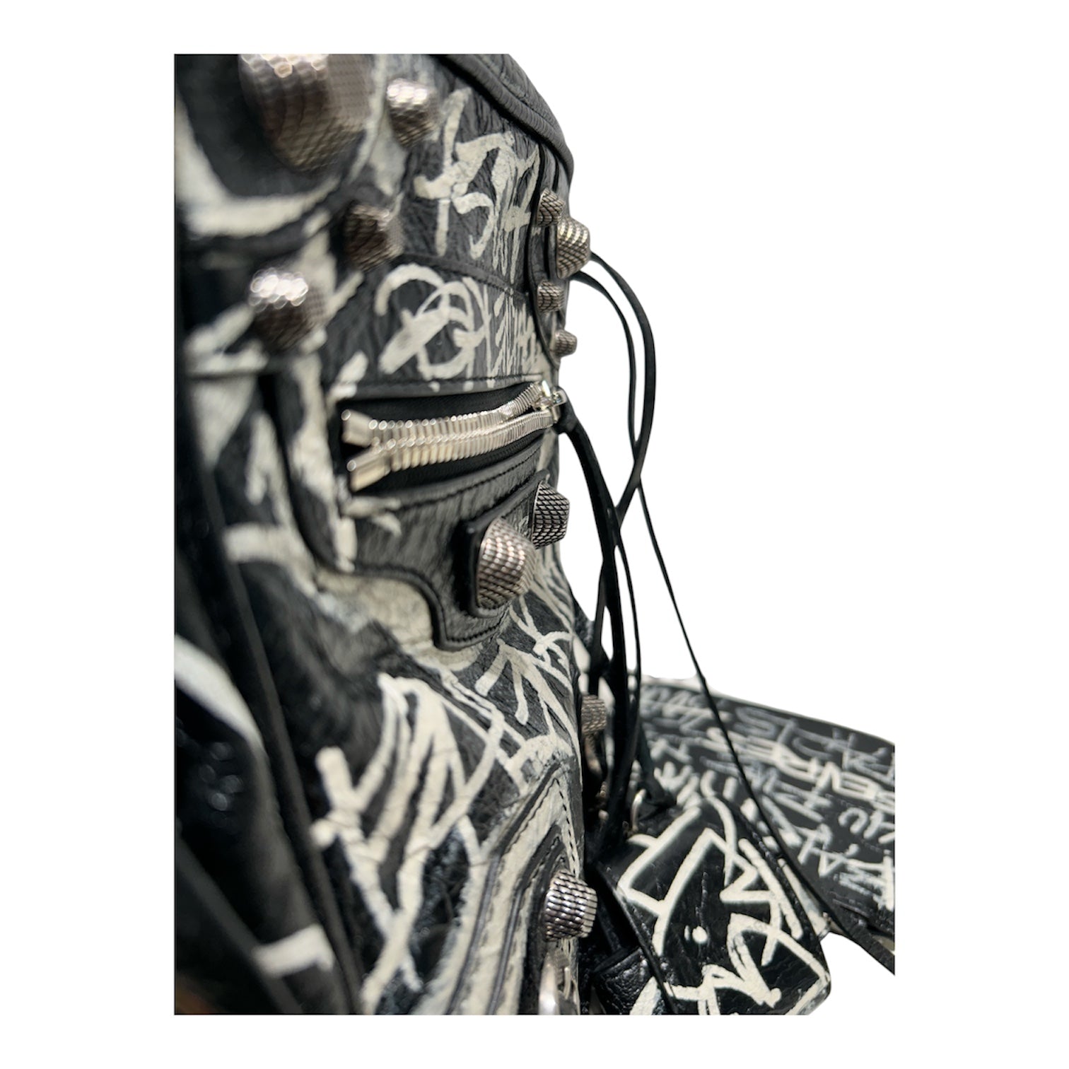 BALENCIAGA/Cross Body Bag/All Over Print/Leather/BLK/graffiti cagole view 6