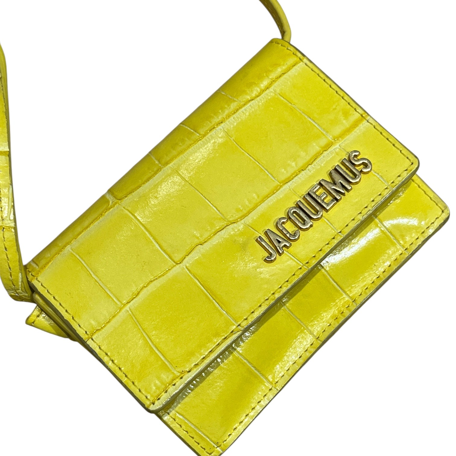 JACQUEMUS/Cross Body Bag/XS/Animal Pattern/Leather/YEL/CROSSBODY BAG view 3