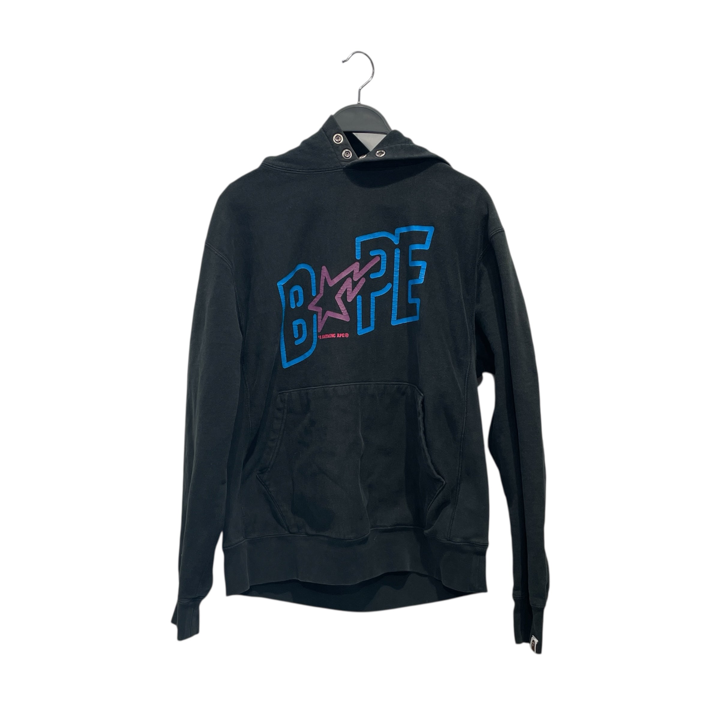 A BATHING APE/Hoodie/M/Cotton/BLK/Oversize/A BATHING APE NEON HOODIE view 1