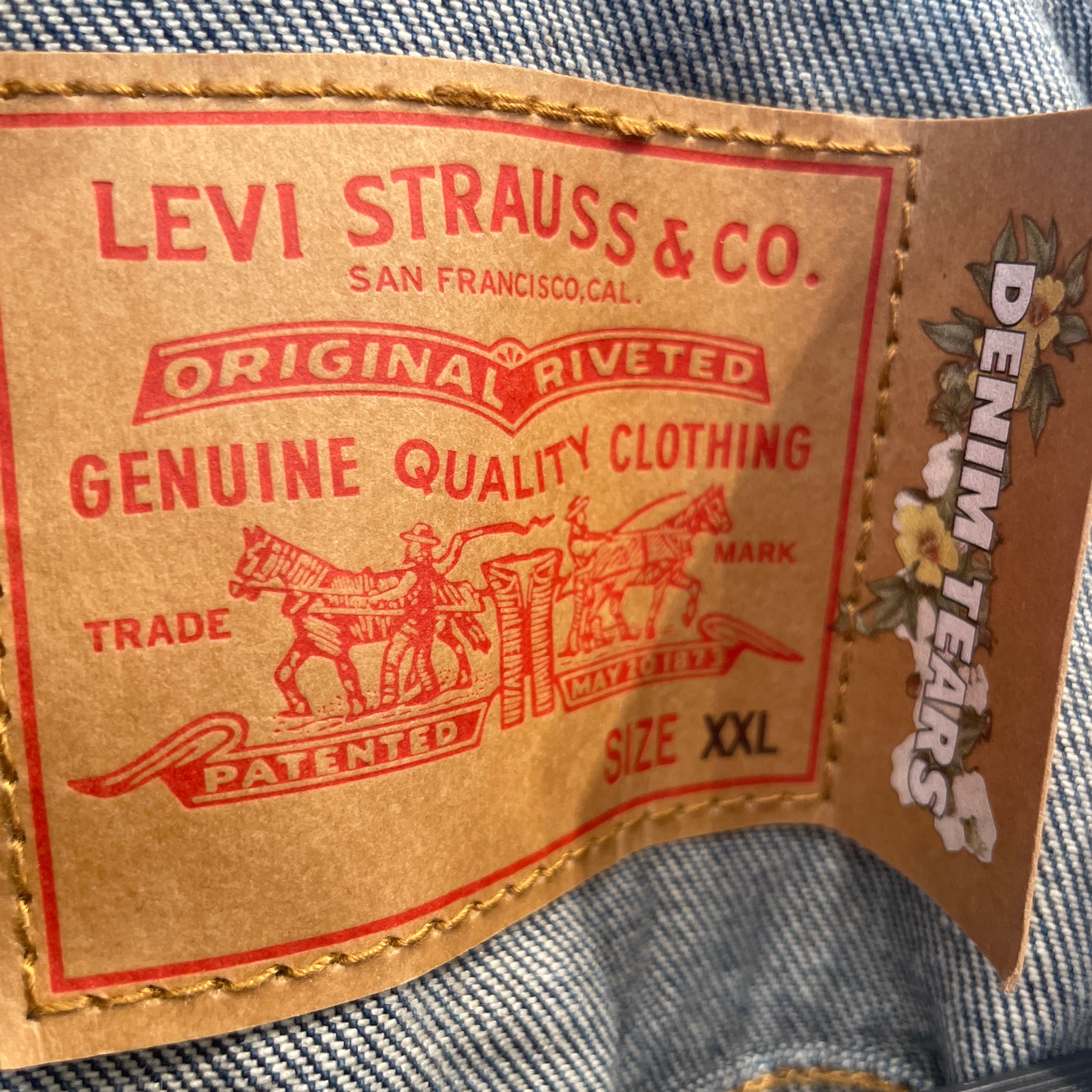DENIM TEARS/Levi's/Denim Jkt/XXL/Denim/IDG/All Over Print/cotton wreath denim jacket view 4