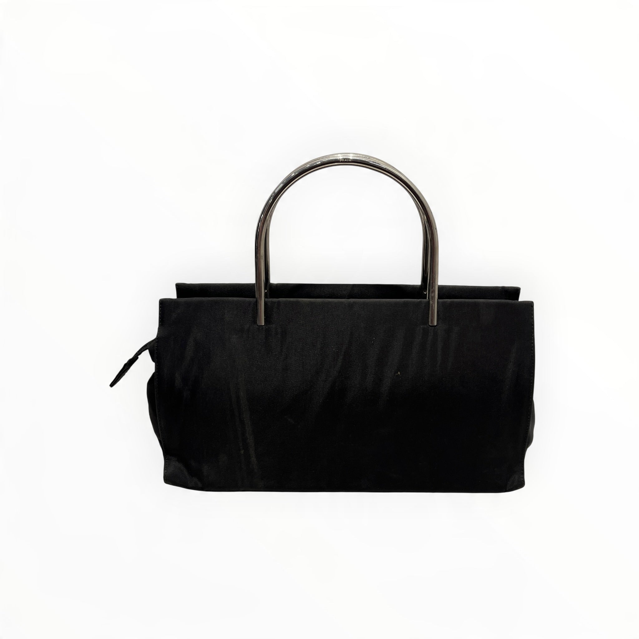 PRADA/Hand Bag/Nylon/BLK/Vintage Tessuto Metal Hand Bag view 2
