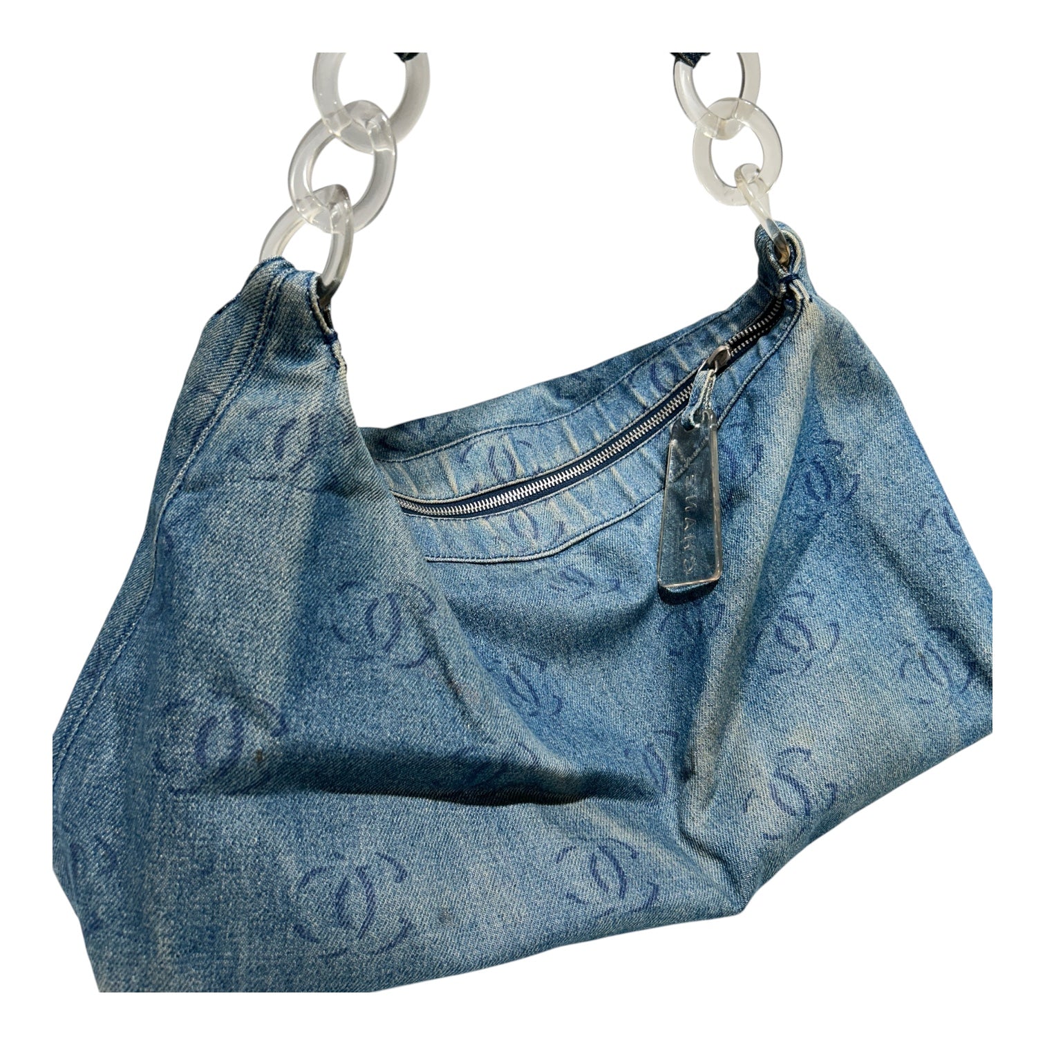 CHANEL/Bag/Monogram/Cotton/BLU/DENIM HOBO SHOULDER BAG view 6