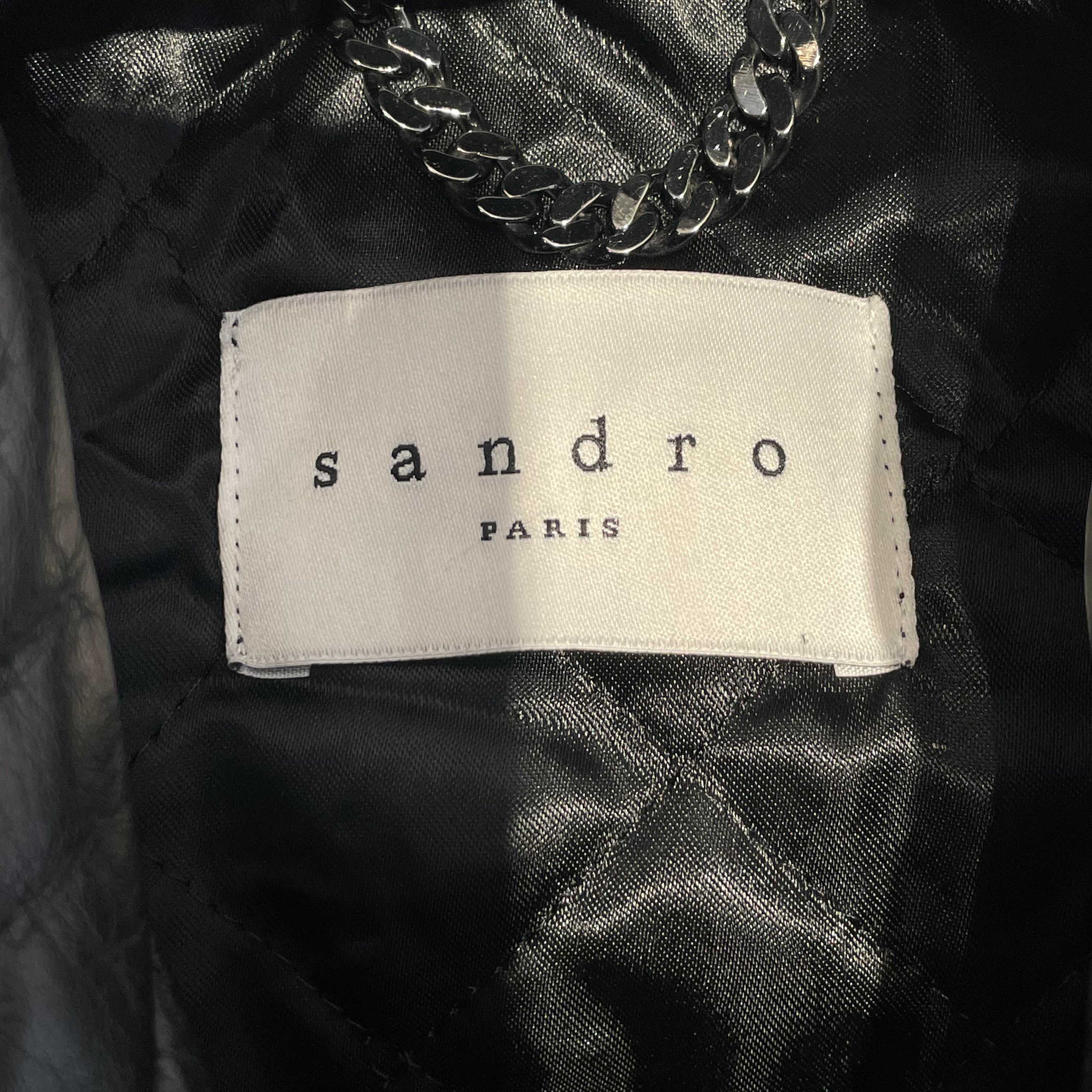 sandro/Jacket/XS/Leather/BLK/Daytona Black Moto Jacket view 3