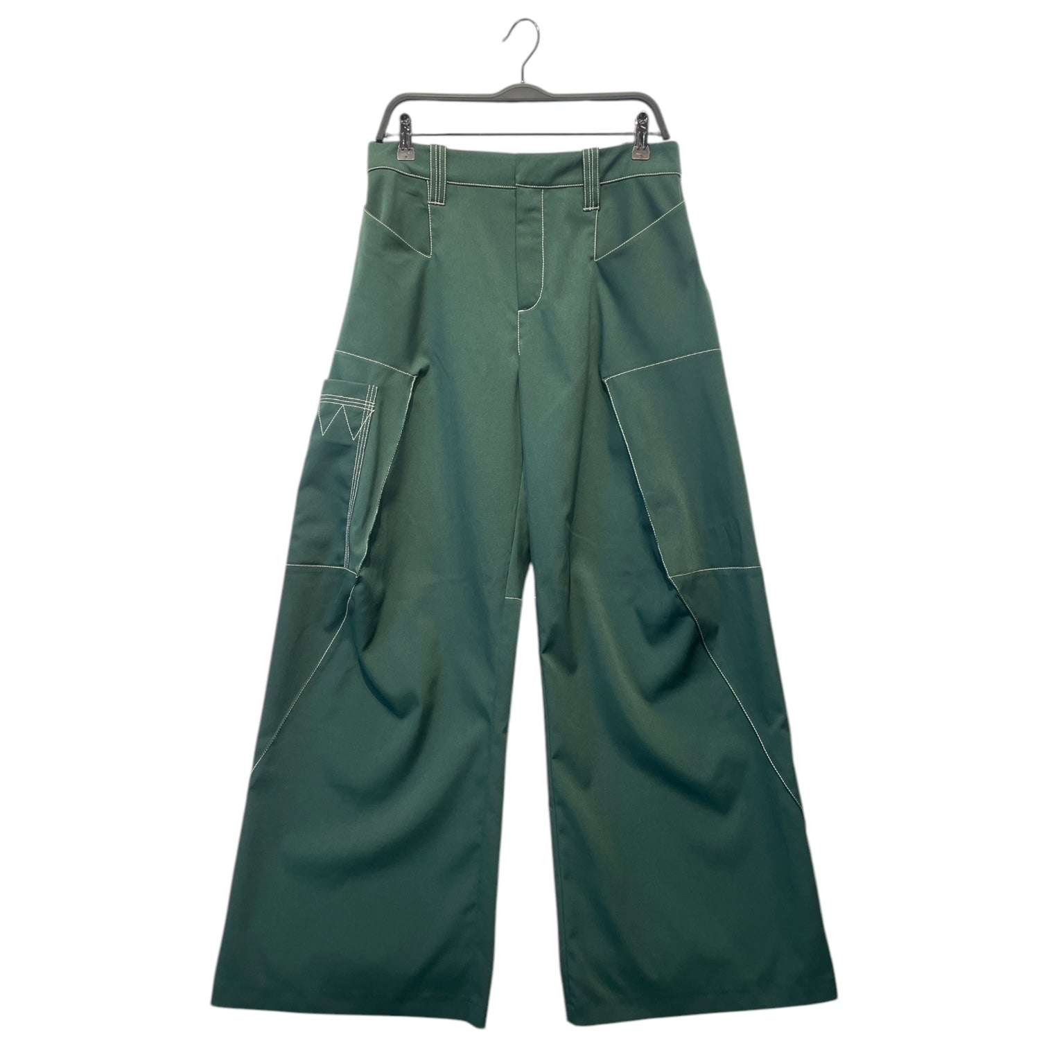 Kiko Kostadinov/Wide Leg Pants/40/Cotton/GRN/ view 1