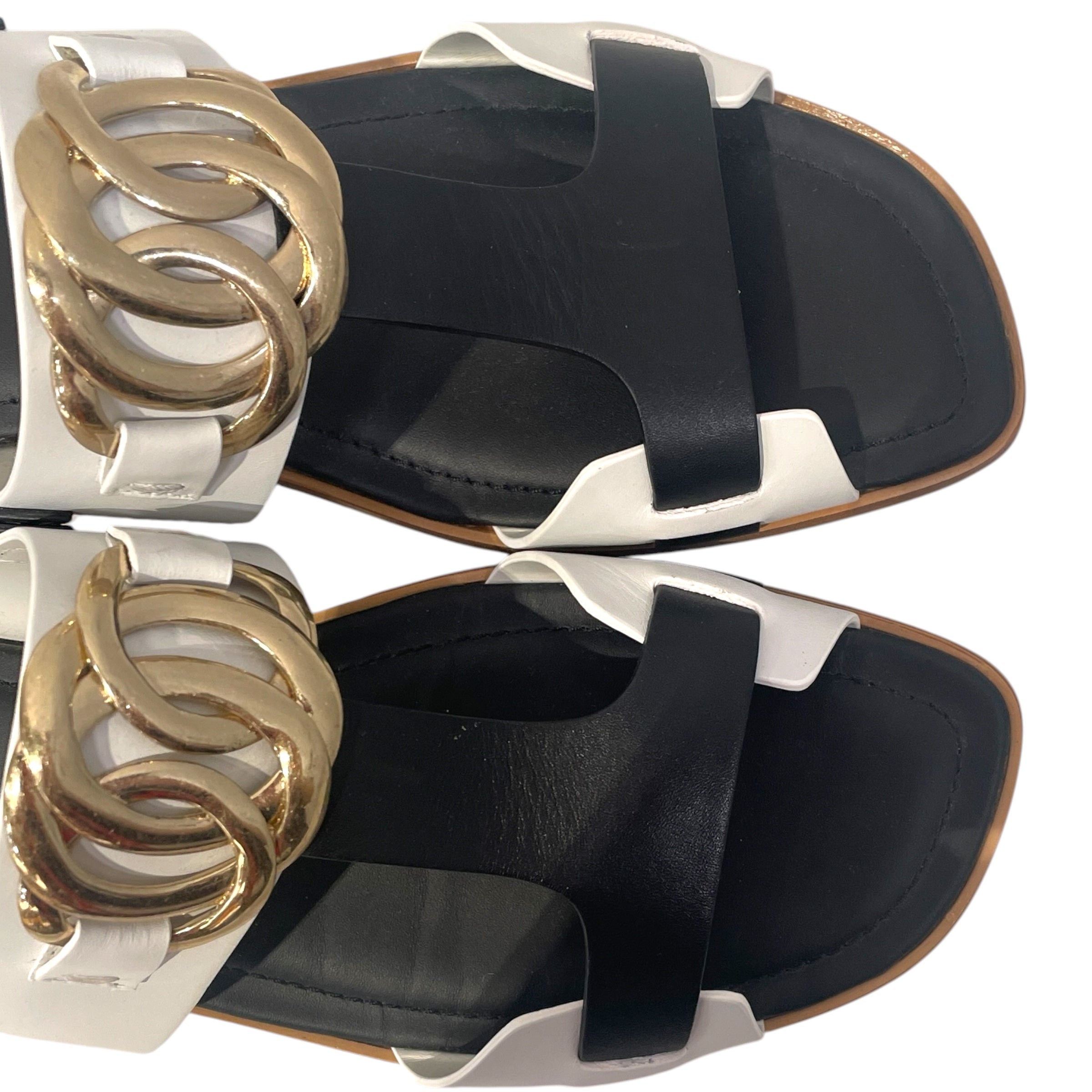 TOD'S/Sandals/EU 39.5/Leather/MLT/black and white view 4