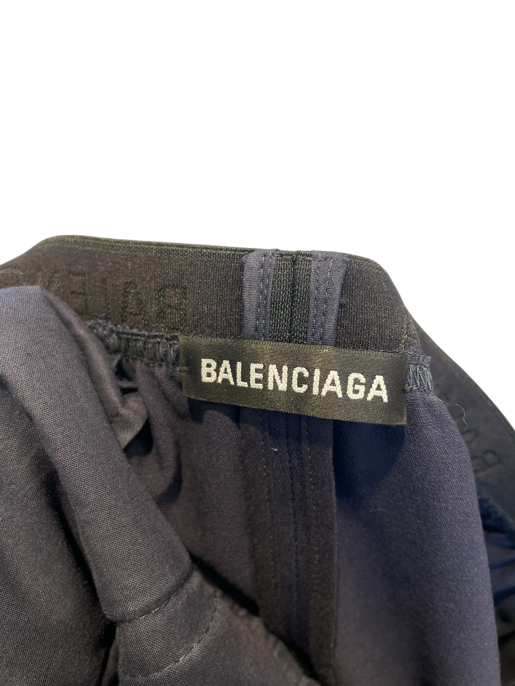 BALENCIAGA/Bottoms/46/Cotton/NVY/balncy trousers elestic wb view 3