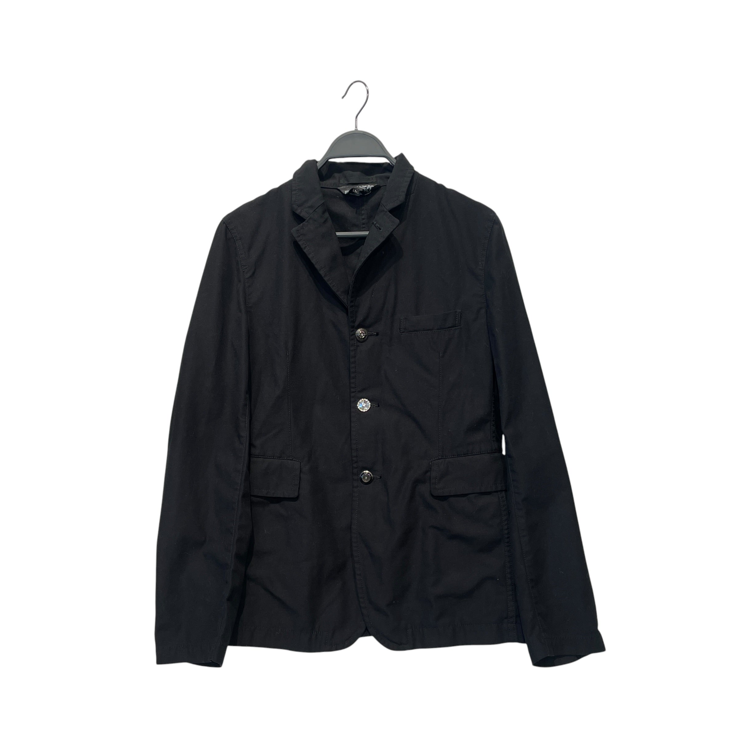 BLACK COMME des GARCONS/Tailored Jkt/L/Cotton/BLK/DIFFERENT BUTTONS view 1