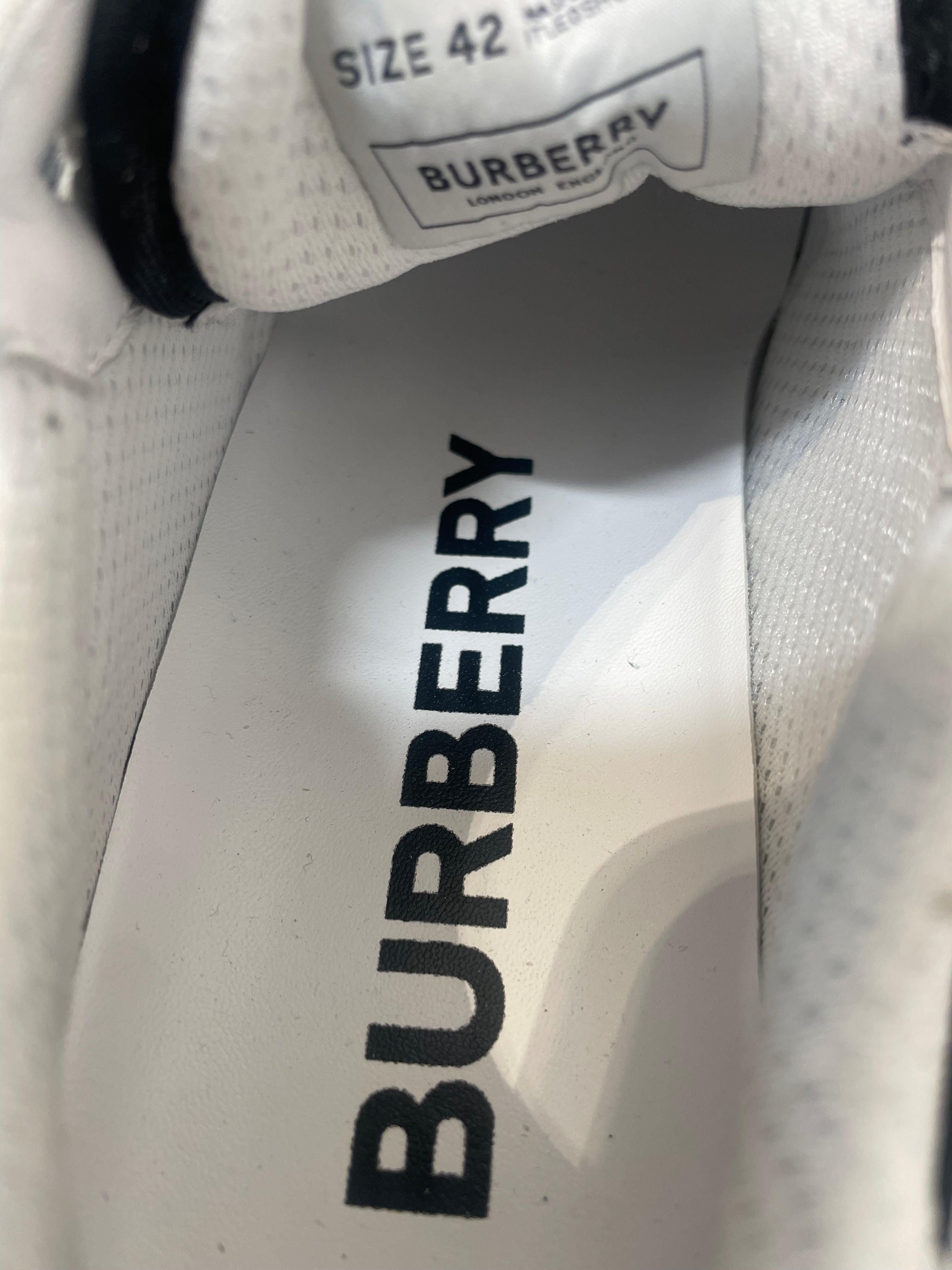BURBERRY LONDON/Low-Sneakers/EU 42/Glen Check/Nylon/WHT/Straight Tip/Ramsey view 4