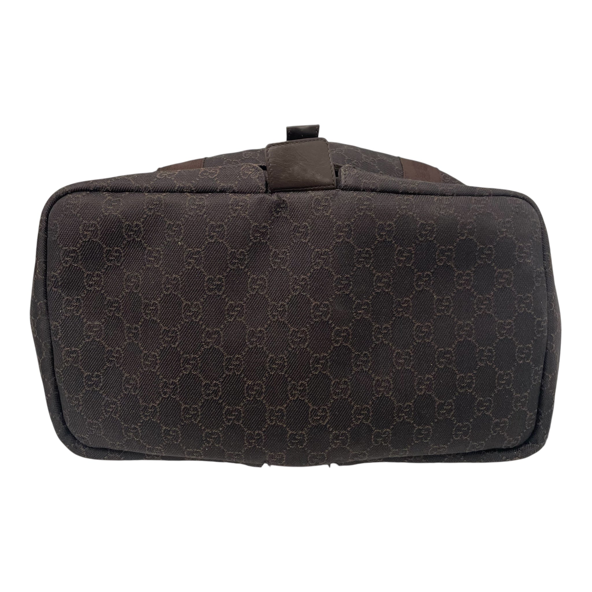GUCCI/Tote Bag/Monogram/BRW/ZIP UP TOTE DENIM BROWN MONO view 3