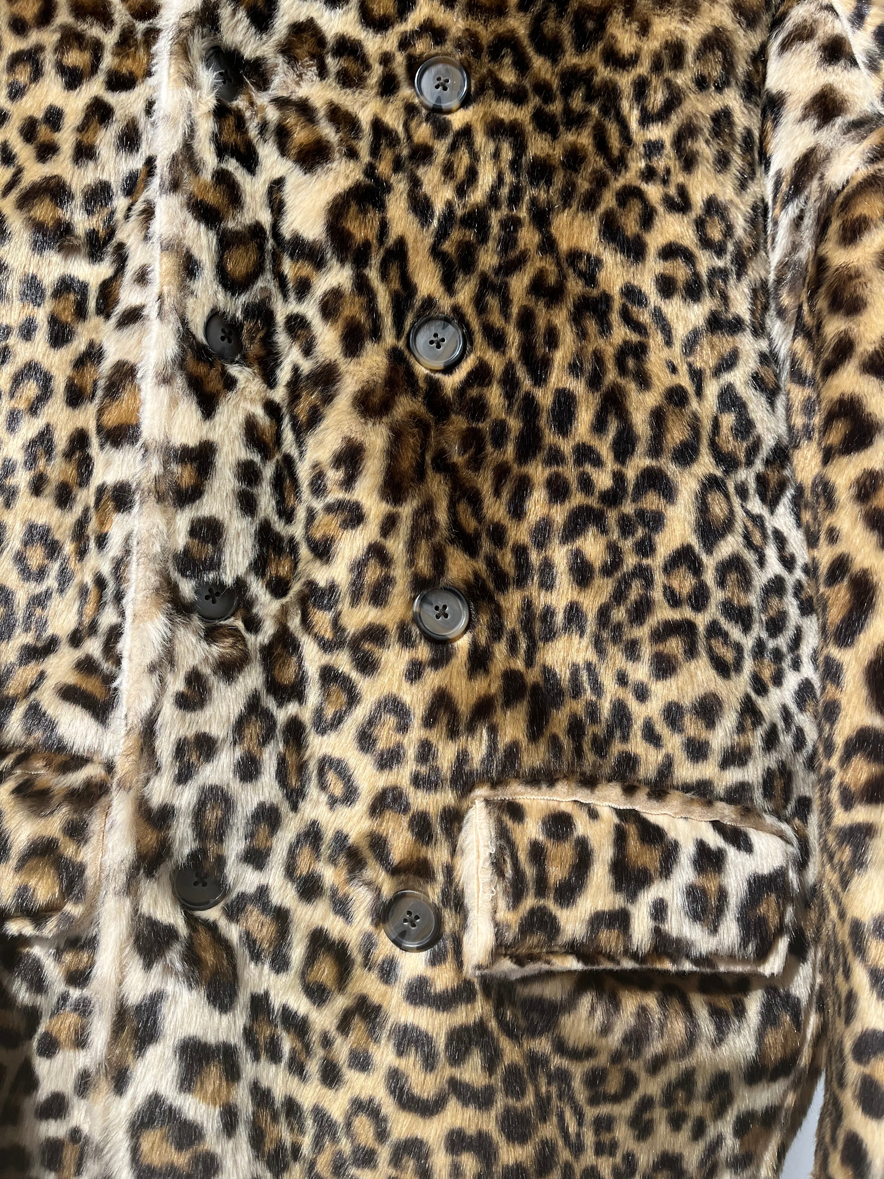 R13/Coat/XS/Leopard/Polyester/BRW/Double Breasted/HUNTER JACKET view 3
