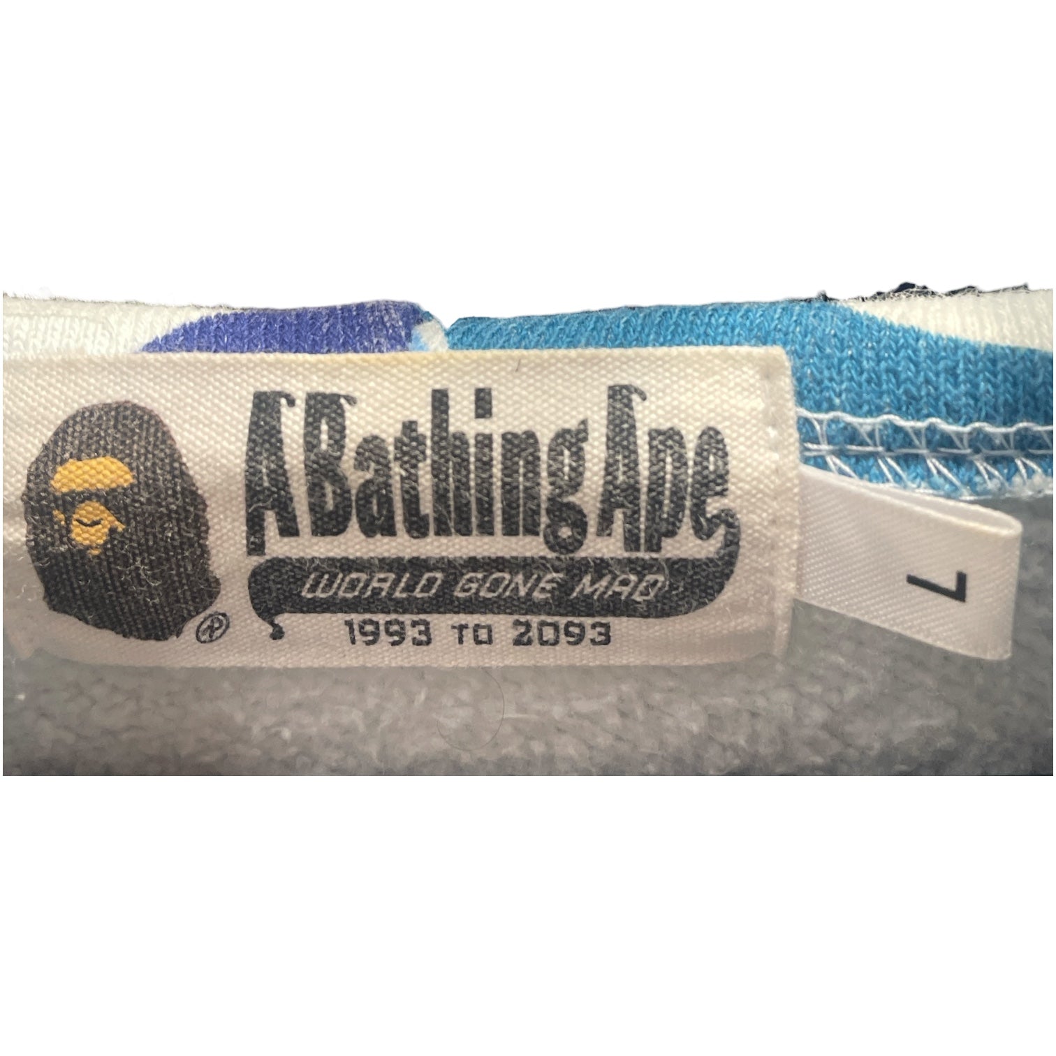 A BATHING APE/Zip Up Hoodie/L/Camouflage/Cotton/BLU/ABC Blue Camo Full Zip view 3