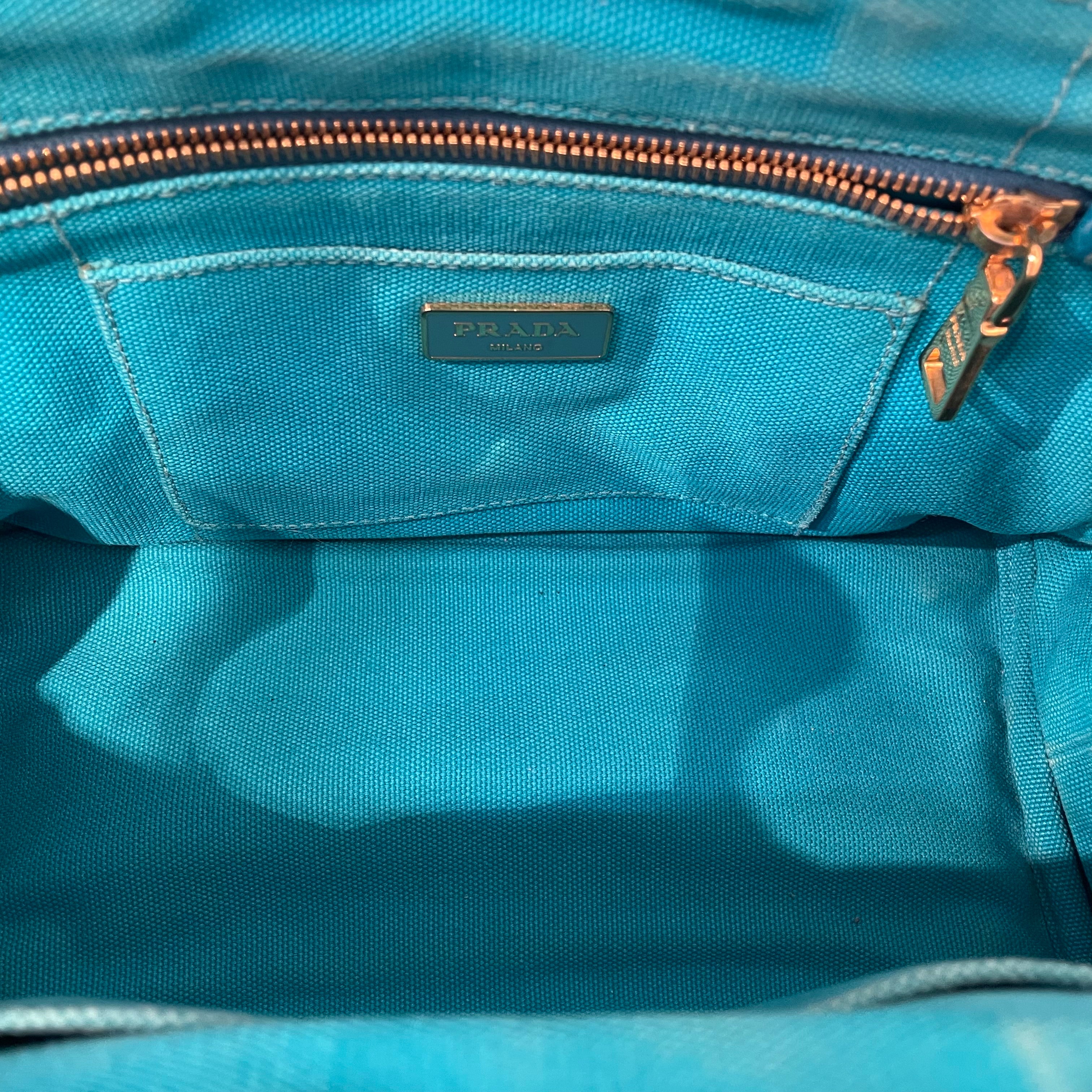 PRADA/Hand Bag/Cotton/BLU/CAVAS SML CANAPA view 4