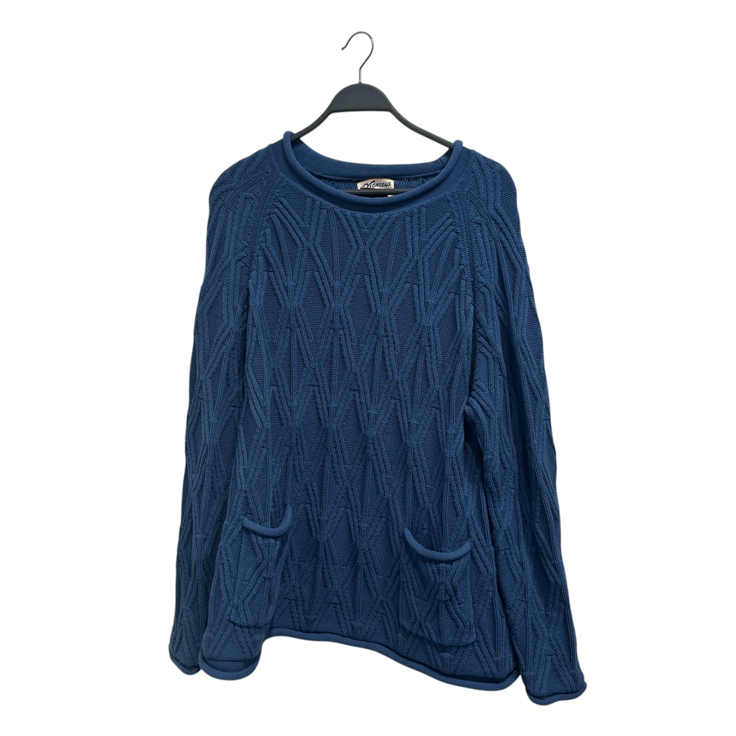 MANSERA SPORTSWEAR/Sweater/XL/Cotton/BLU/DIAMOND KNIT SWEATER view 1