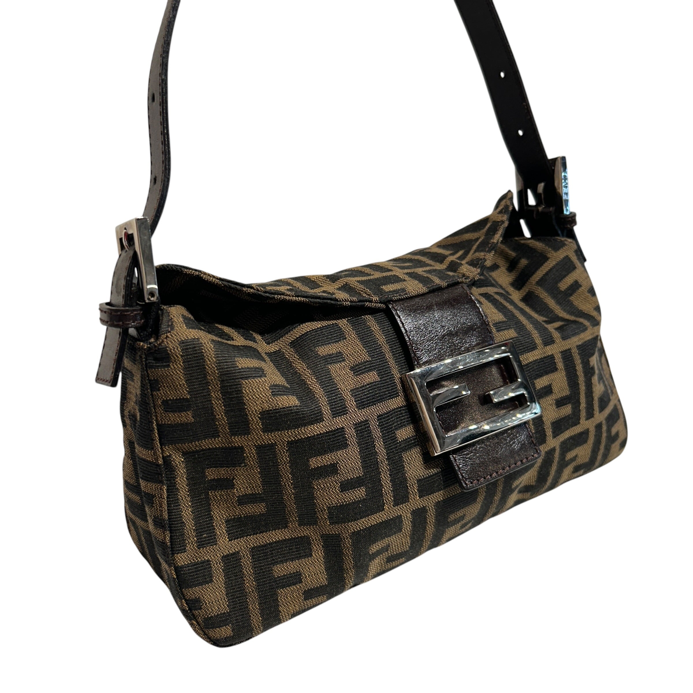 FENDI/Hand Bag/Monogram/Cotton/BRW/zucca baguette view 6