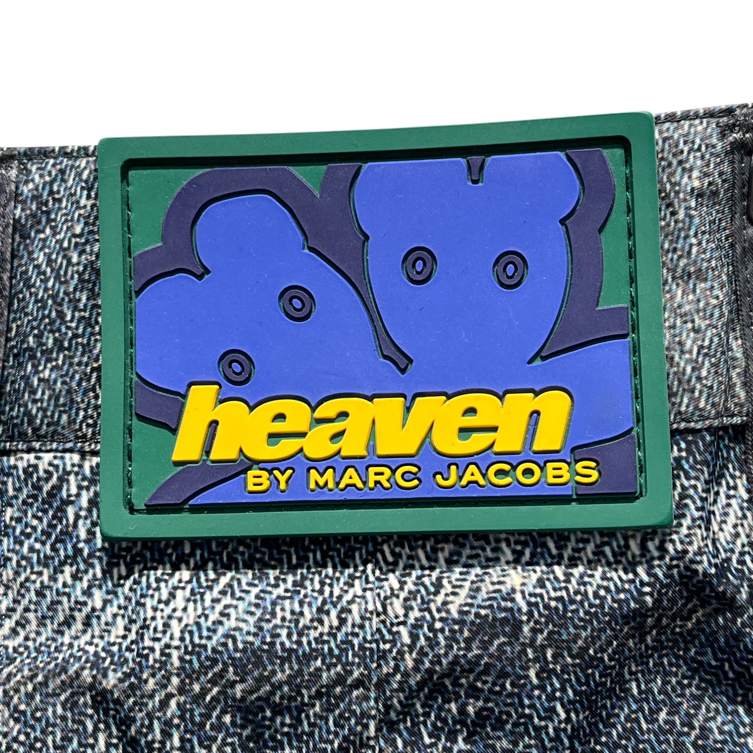 Heaven By Marc Jacobs/Bladee/Straight Pants/S/Graphic/Polyester/BLU/PRINTED DISTRESSD JEAN PANT view 3