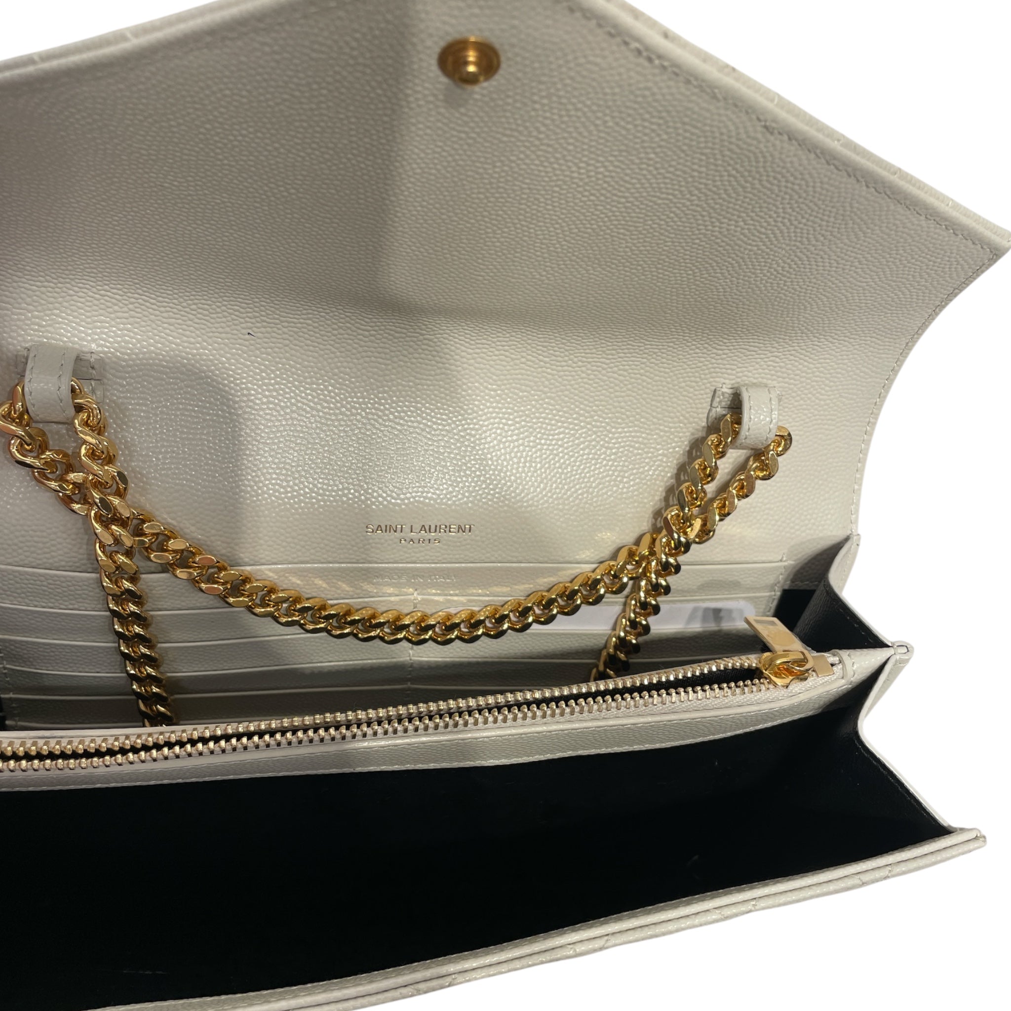 SAINT LAURENT/Cross Body Bag/Leather/WHT/ENVELOPE CHAIN WALLET view 4